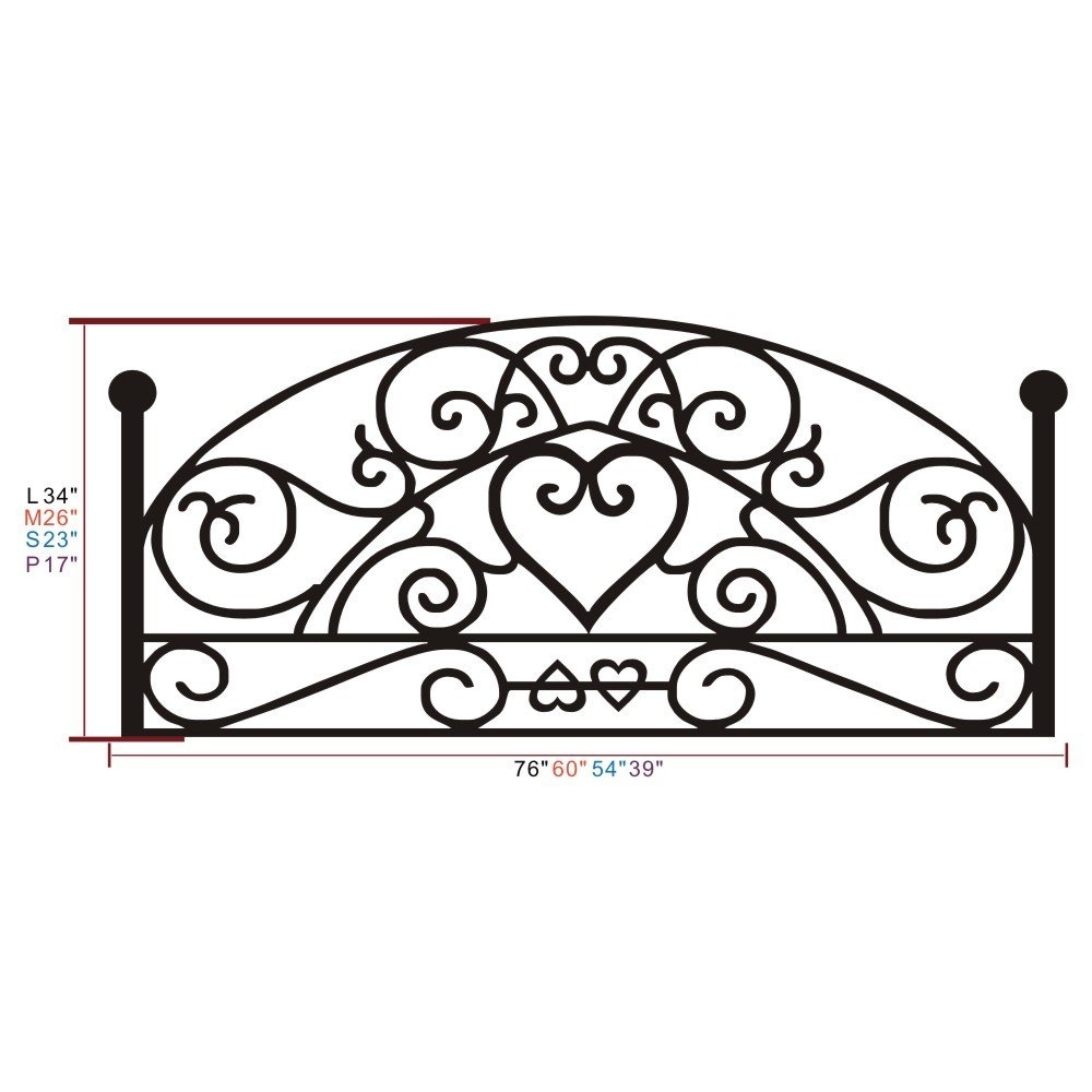 King Size Black Square Flower Plant Headboard Wall Decal - Shabby Chic Bedroom Wall Sticker for Home Decor & Nursery Room Design
