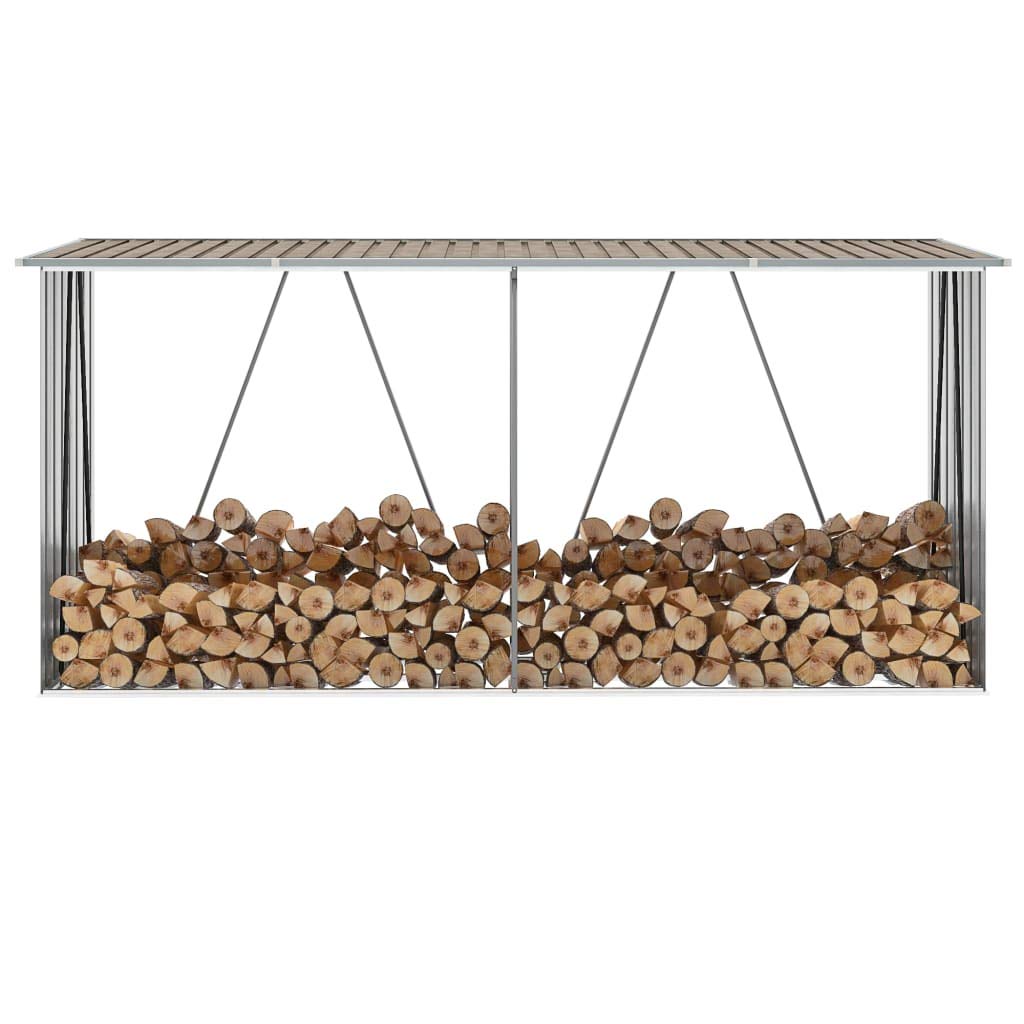 VVLXRIC Galvanized Steel Firewood Storage Rack - 129.9