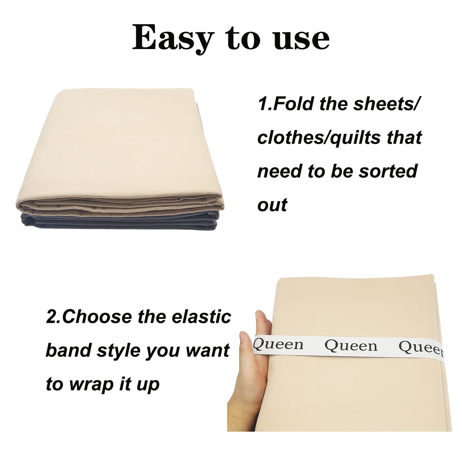 24-Piece Elastic Bed Sheet Organizer Bands - Queen/King/Twin/Full Size Sheet Straps for Closet & Linen Storage (7 Queen, 7 King, 5 Twin, 5 Full) - Perfect for Organizing Bedding Sets, Space-Saving Storage, and Labeling Linens