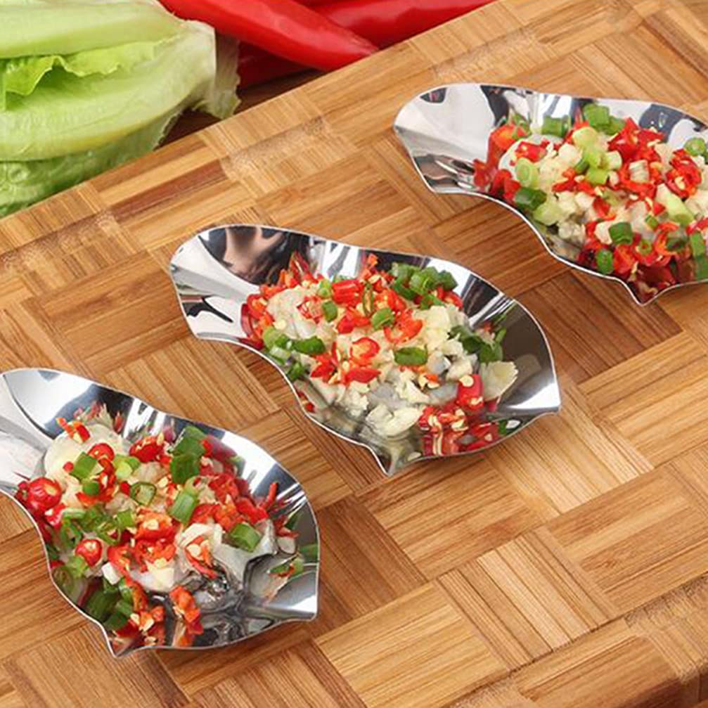 DOITOOL 6-Piece Stainless Steel Oyster Serving Dishes - Perfect for Oyster Baking, Dipping Bowls, Seasoning Trays & Shell Serving | Great for Seafood Parties, Restaurants & Home Entertaining