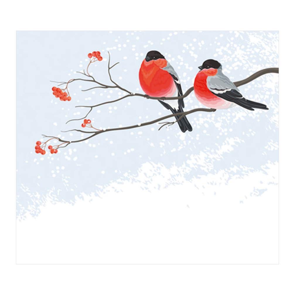 IMIKEYA Christmas Cardinal Wall Stickers - Removable PVC Window Clings with Birds & Flowers for Holiday Decor - Xmas Party, Fridge & Window Decals - Perfect for Home, Office & Christmas Tree Decorations
