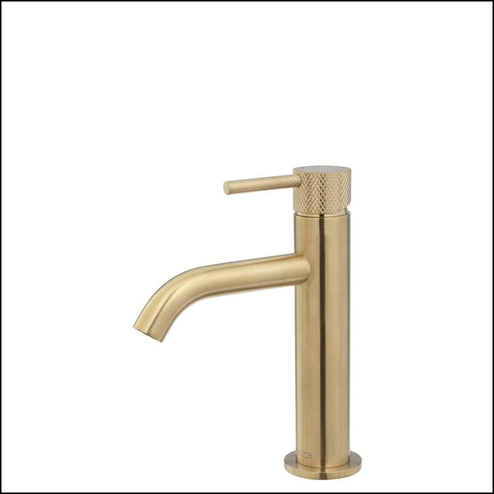 Fienza 231103UB Modern Brass Bathroom Faucet - Single Handle Axle Urban Mixer for Sink, Vanity & Powder Room (Matte Black & Brass Finish) - Perfect for Contemporary Home, Hotel & Commercial Spaces