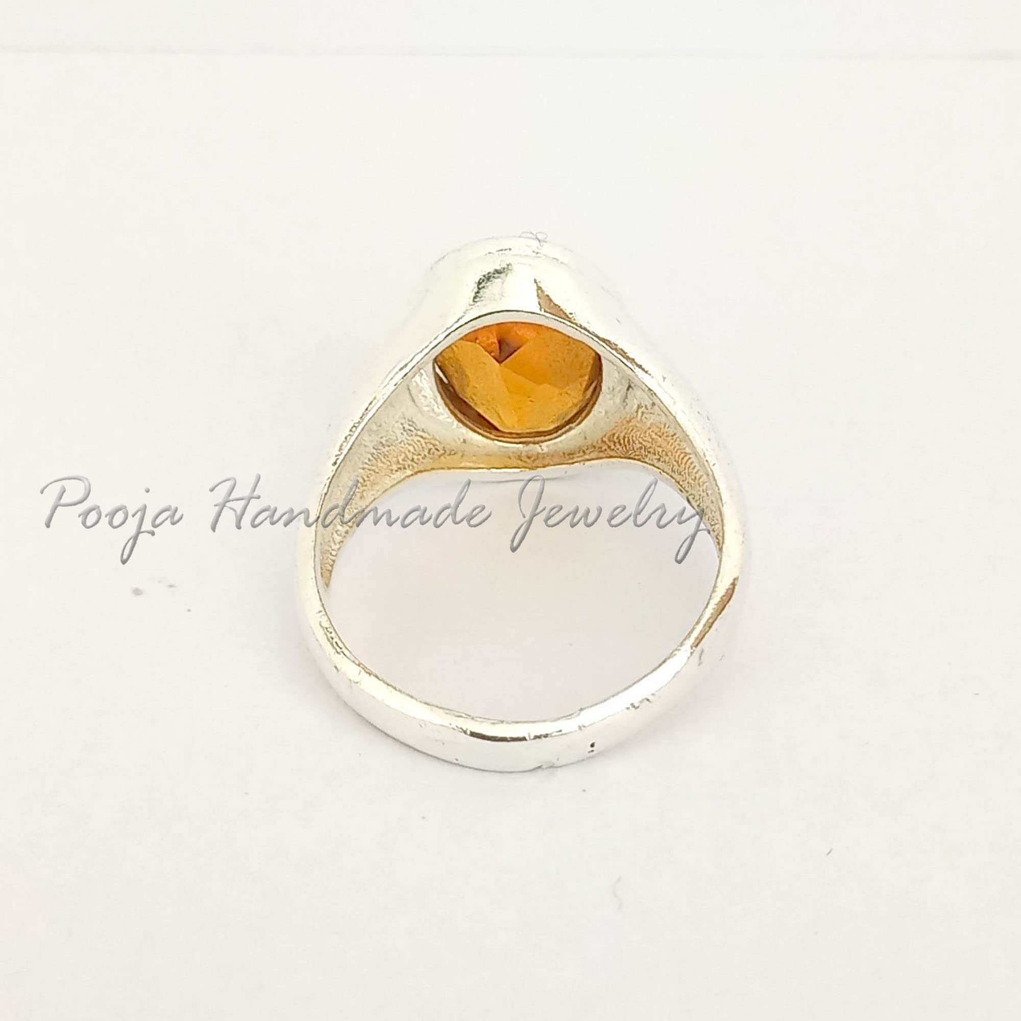 925 Sterling Silver Citrine Men's Ring - Yellow Gemstone Signet Ring for November Birthstone, Wedding & Hip Hop Jewelry - Perfect Gift for Men, Pinky & Statement Rings for Everyday Wear