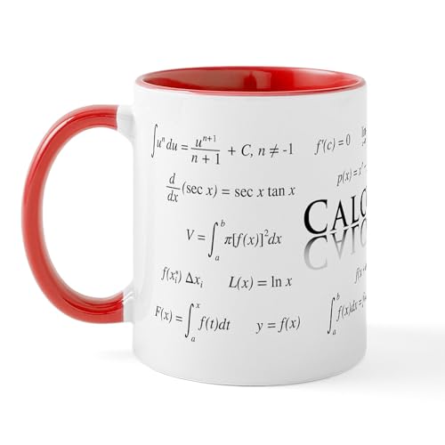 White/Red Inside - Calculus Equations Mugs