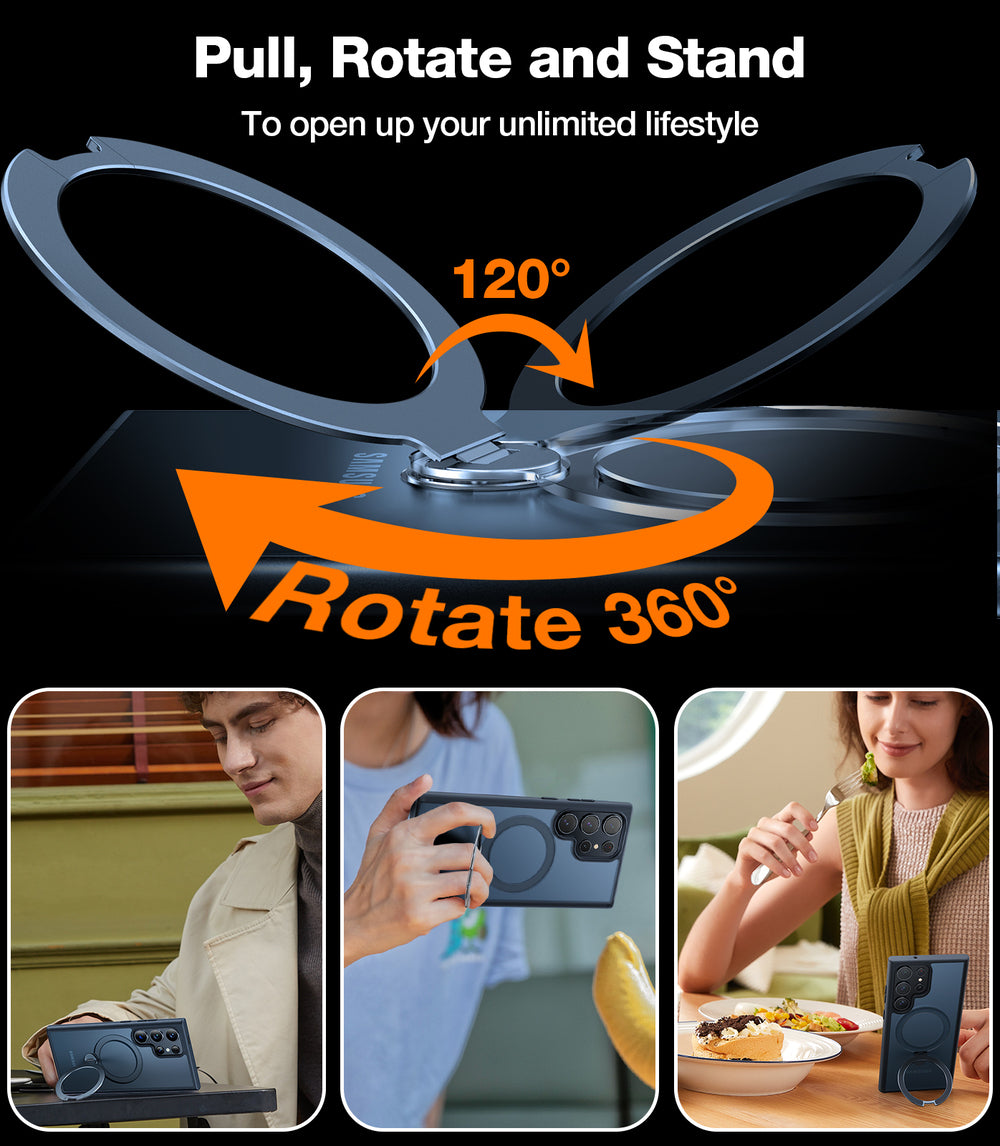 Ostand Q3 360° Rotating Phone Stand Holder for Samsung Galaxy S24 Ultra - Perfect for Desk, Home, Office & Travel Use