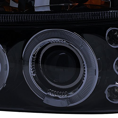 Spec-D Tuning 2LHP-DAK97G-TM Smoked Lens Projector Headlights for Dodge Dakota & Durango - Dual Halo LED DRL Lights - Upgrade Your Truck or SUV for Night Driving & Off-Road Adventures