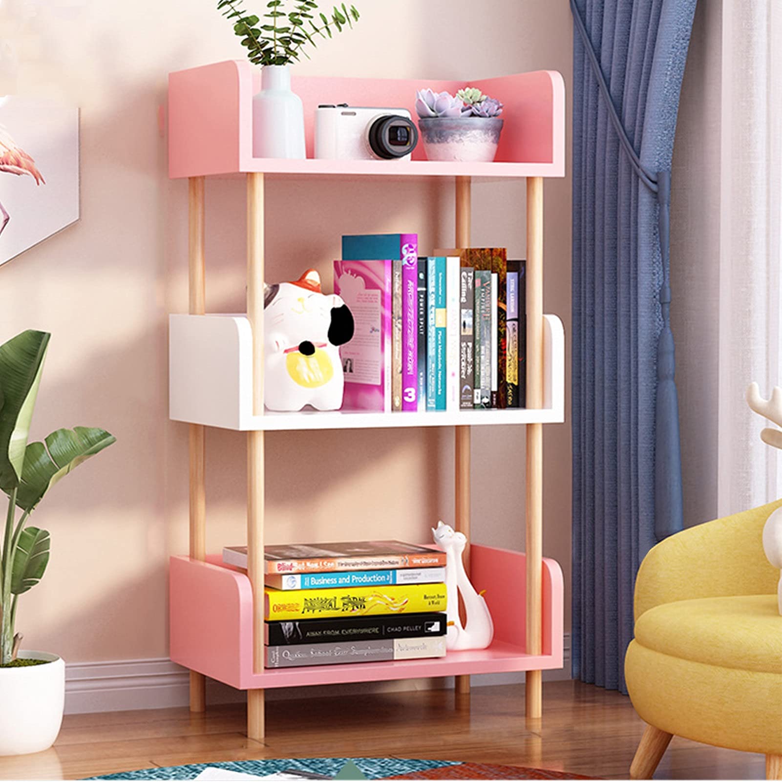 3-Tier Floor Standing Bookcase - Sturdy Bookshelf for Books, Magazines & CDs - Space Saving Storage Rack for Bedroom, Living Room & Office Organization