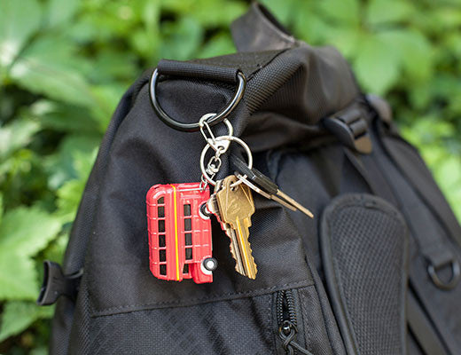 Kikkerland Double Decker Bus Keychain - London Souvenir Gift for Travel Lovers - Perfect for Backpacks, Luggage Tags & Key Rings