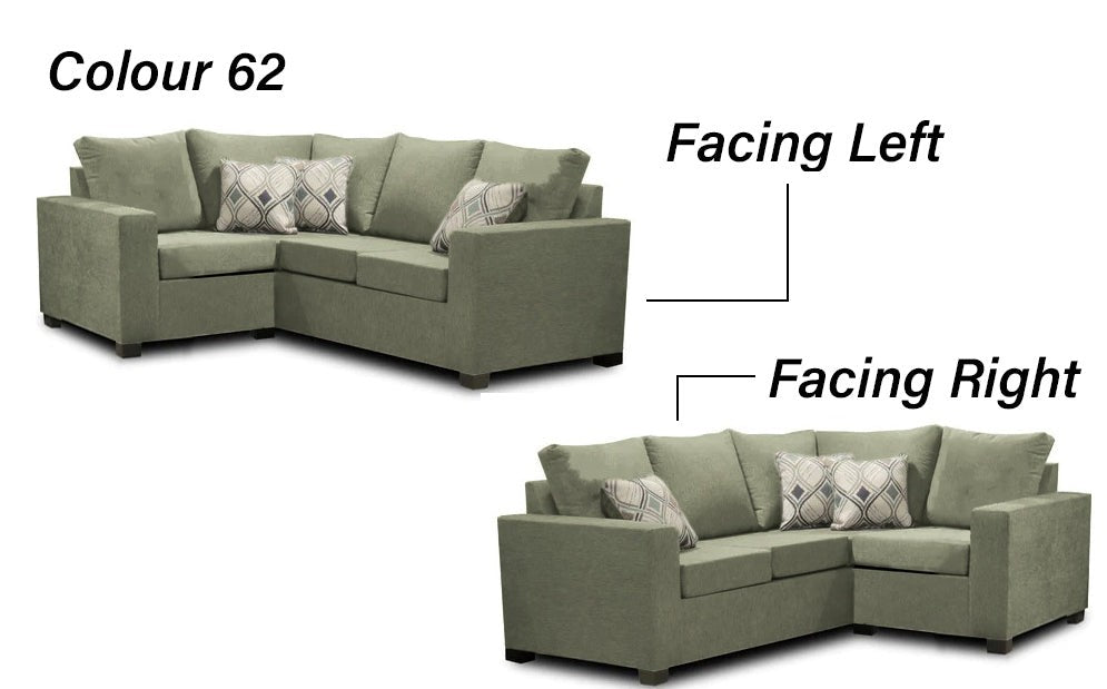 Premium Canadian Made 2x1 Sectional Sofa - LHF/RHF Configurable with 17 Color Options | Modern Living Room Furniture for Small Spaces & Apartments
