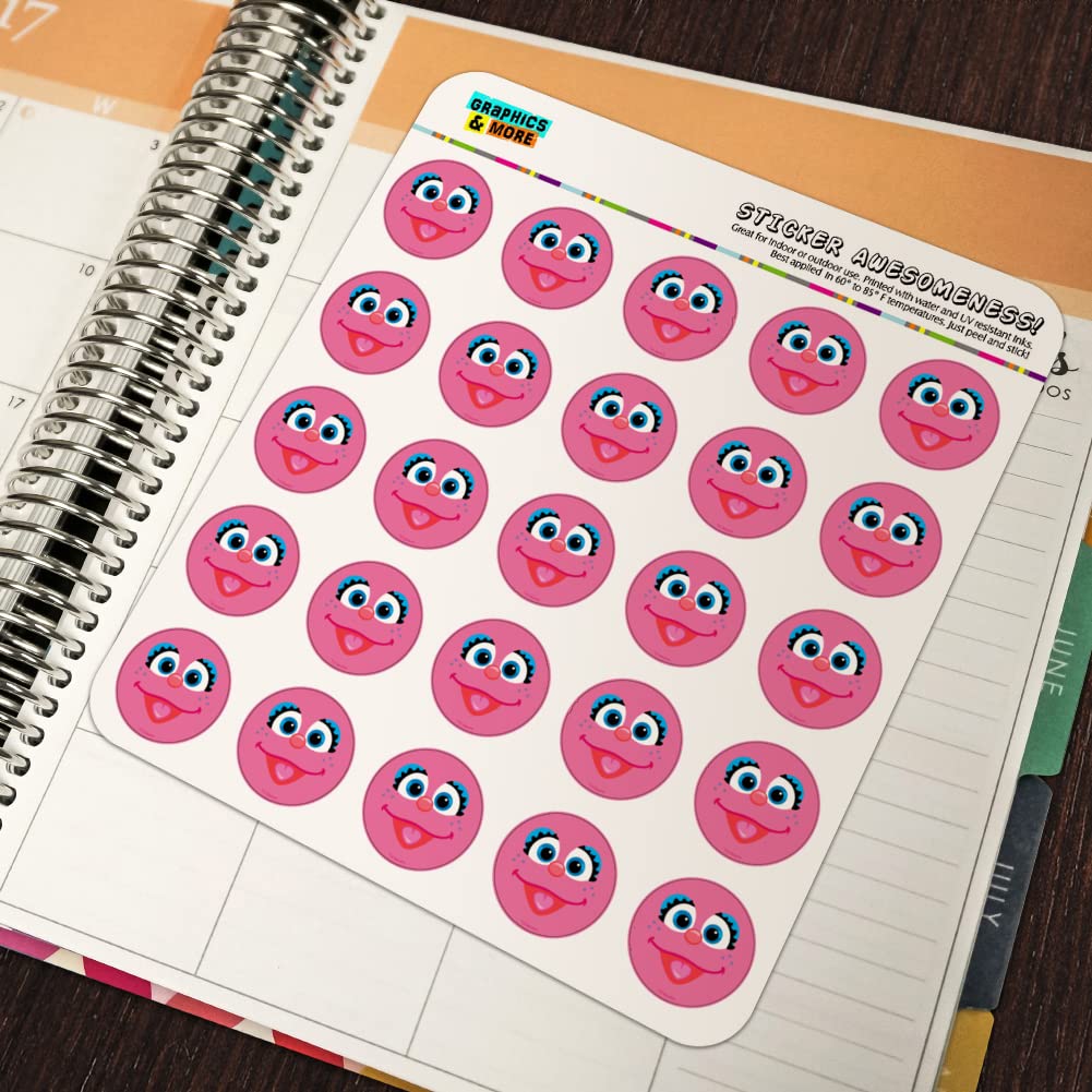 Sesame Street Abby Cadabby 1 Inch Planner Stickers - Clear Scrapbooking Stickers for Journals, Calendars, DIY Crafts & Bullet Journaling
