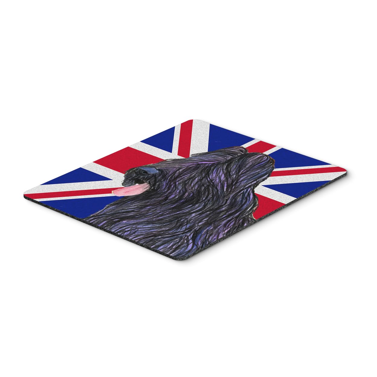 Briard with English Union Jack British Flag Mouse Pad - Large Washable Non-Slip Desk Mat for Home Office, Gaming & Computer Work | Caroline's Treasures SS4931MP | Perfect for Laptop Users & UK Decor Enthusiasts