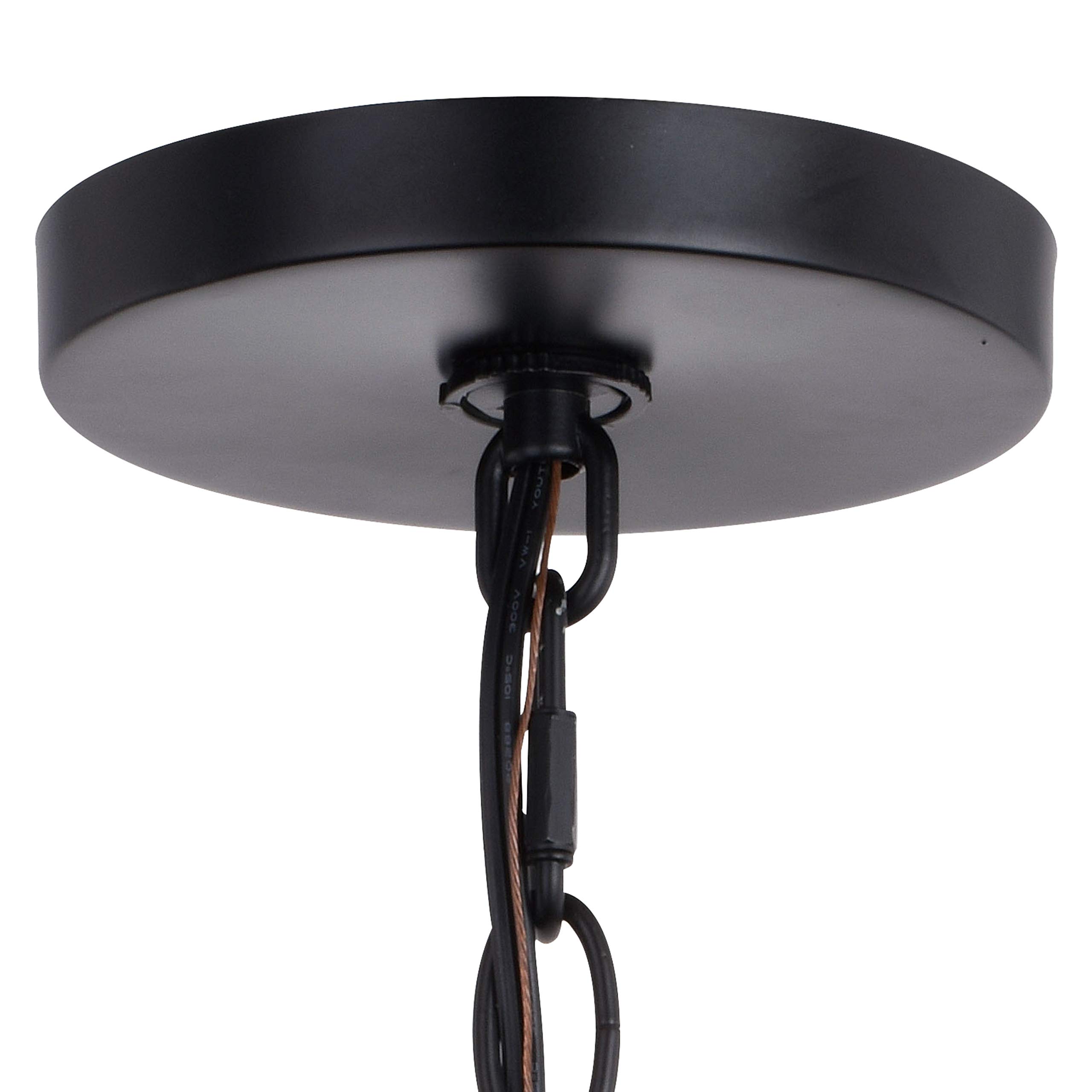VAXCEL Grant 7-inch Black Farmhouse Mini Pendant Lantern - Indoor/Outdoor Hanging Ceiling Light with Clear Glass Panels - Perfect for Kitchen Island, Dining Room, Porch & Patio Lighting