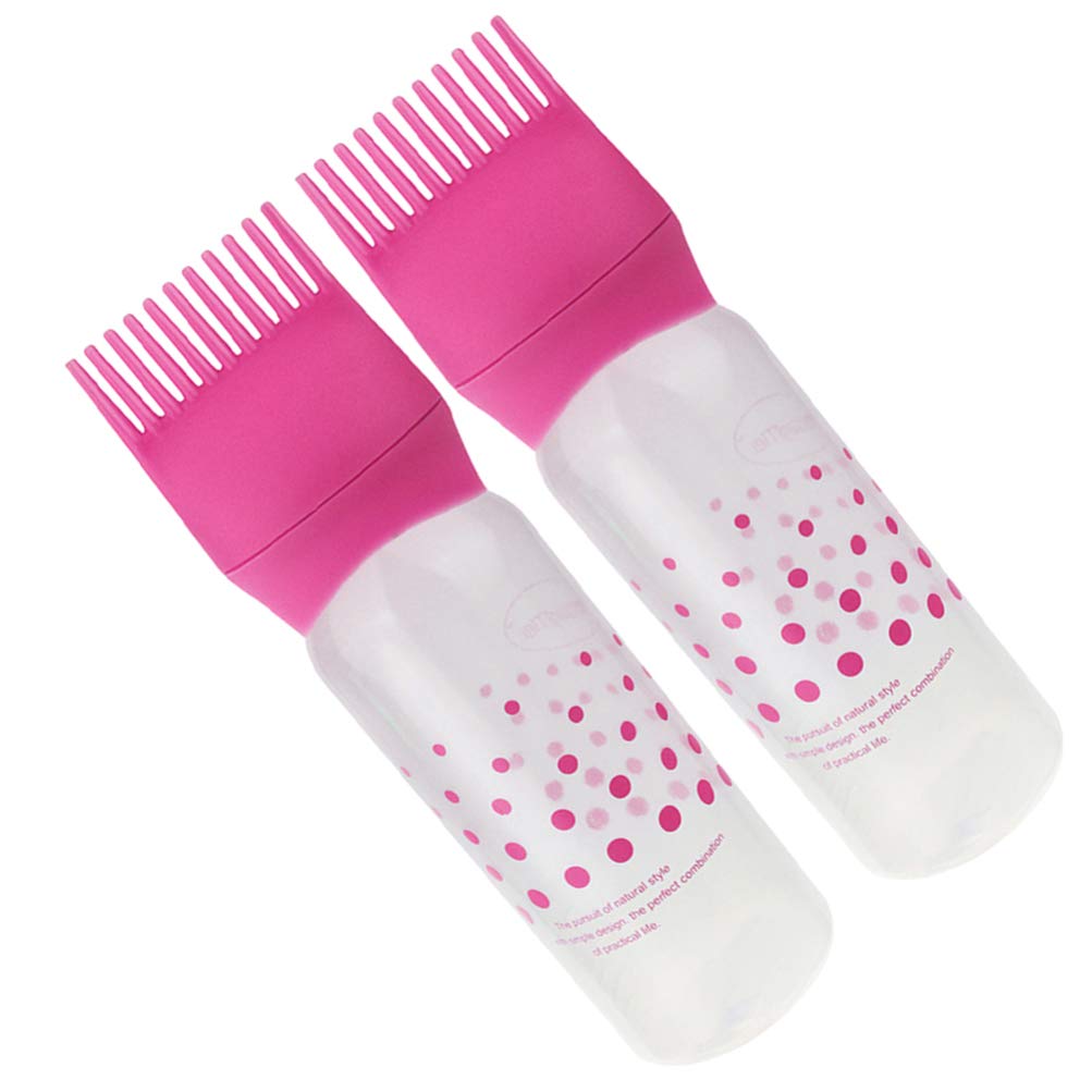 2pcs Hair Color Smudge Bottle & Root Comb Applicator - Professional Hair Dye Applicator Bottle for Salon & Home Use - Plastic Hair Styling Tools for Coloring, Root Touch Up & DIY Hair Treatments (Great for Balayage, Highlights & Gray Coverage)