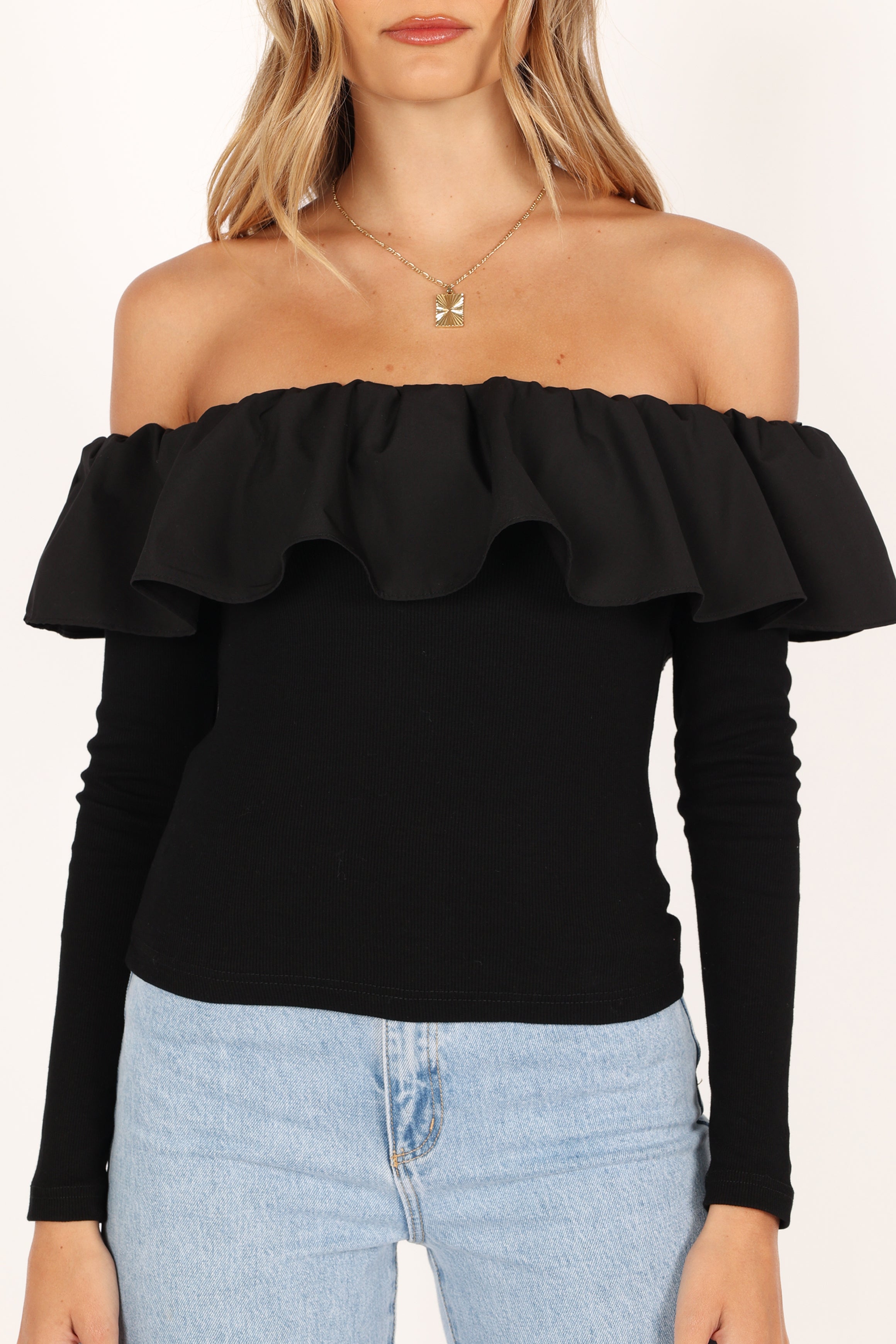 Cloe Women's Off Shoulder Tops - Sexy Sleeveless Blouse for Summer, Casual & Party Wear - Black