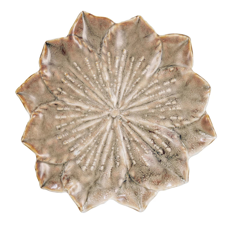 Hand-Painted Glazed Ceramic Flower Plate - Elegant Decorative Serving Dish for Dining, Parties & Home Decor