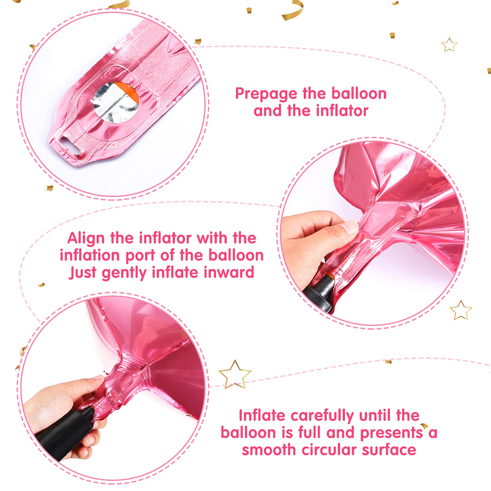 12 Pack 22 Inch Silver Rose Red Pink Foil Balloons with 2 Rolls Ribbon - Large Metallic Mirror Finish Sphere Balloons for Wedding, Birthday Party, Baby Shower, Anniversary, Graduation & Holiday Decorations
