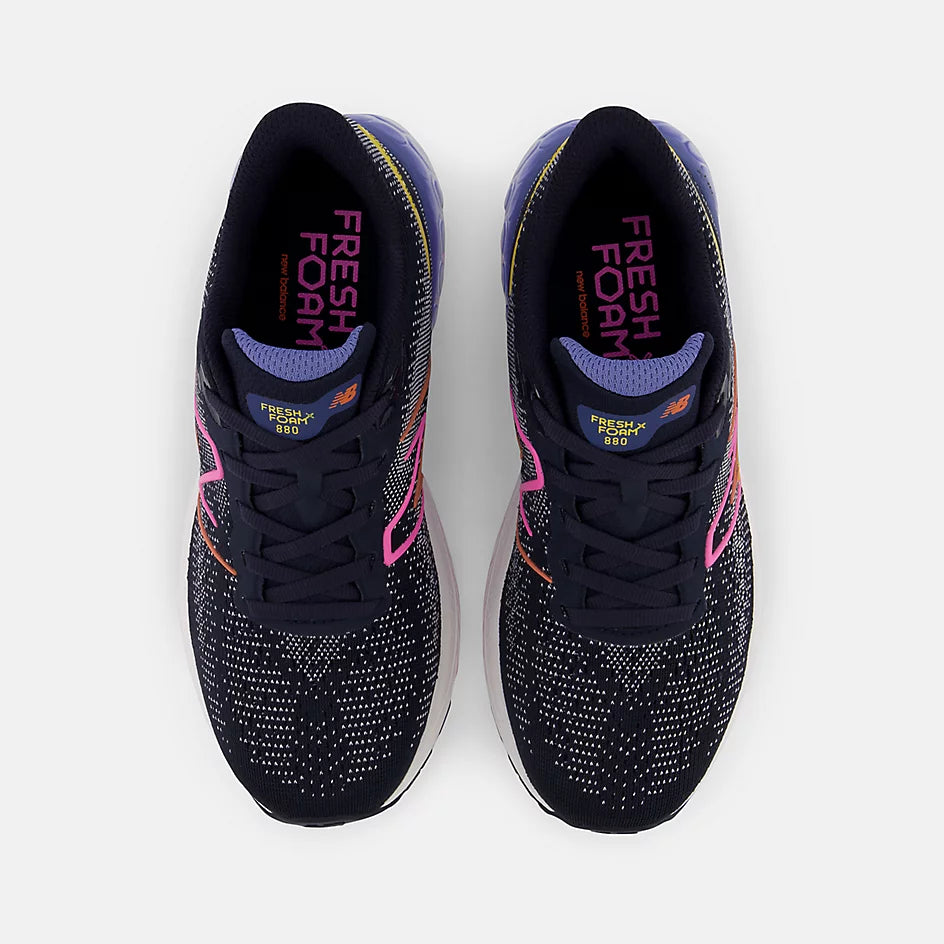 New Balance Kids' Fresh Foam X 880v12 Running Shoes - Eclipse/Moon Shadow/Vibrant Pink - Lightweight & Cushioned for School, Sports & Daily Activities