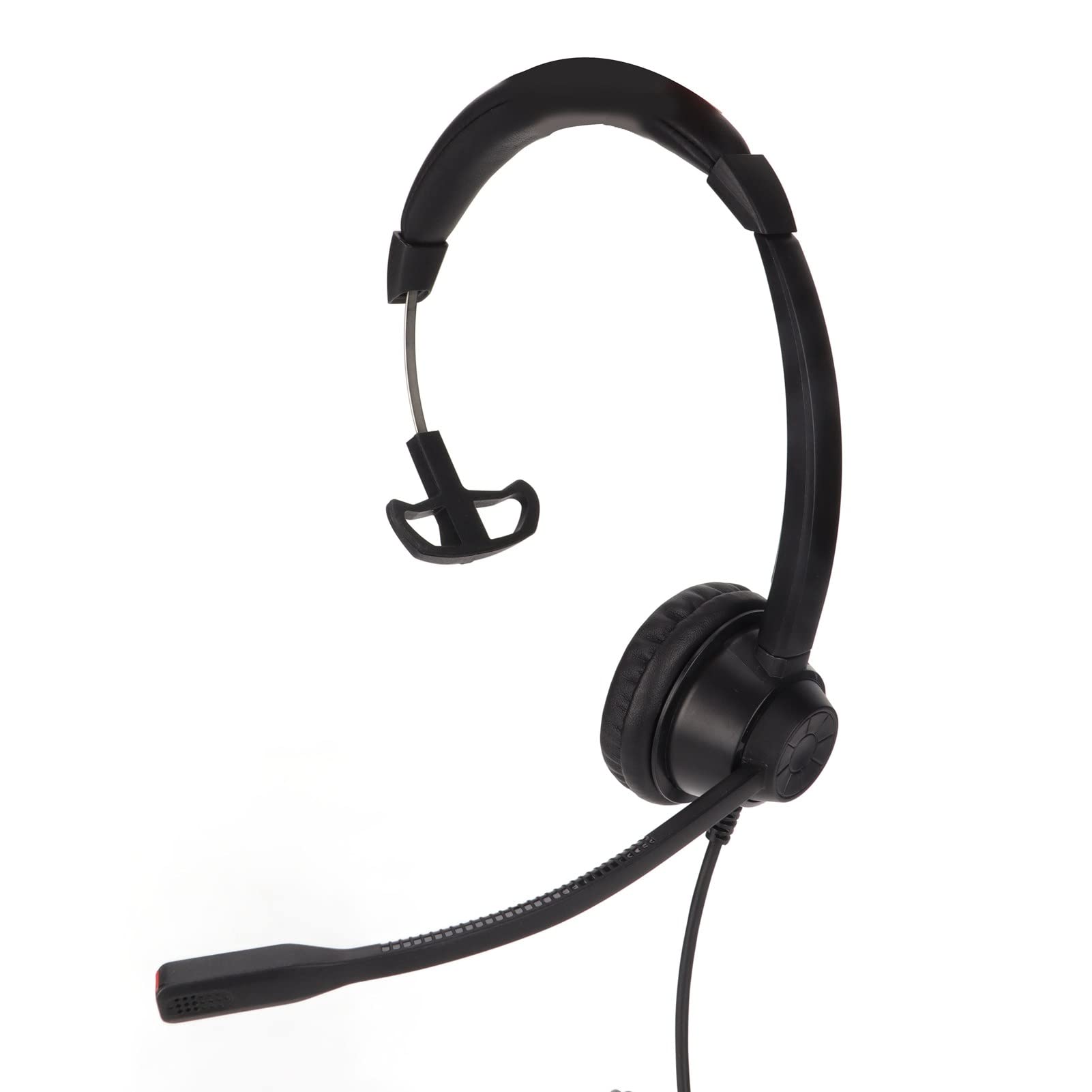 Demeras Single-Sided USB Headset with Mic Mute & Call Control - Comfortable Business Headphones for Call Center & Customer Service - Perfect for Office, Remote Work & Teleconferencing