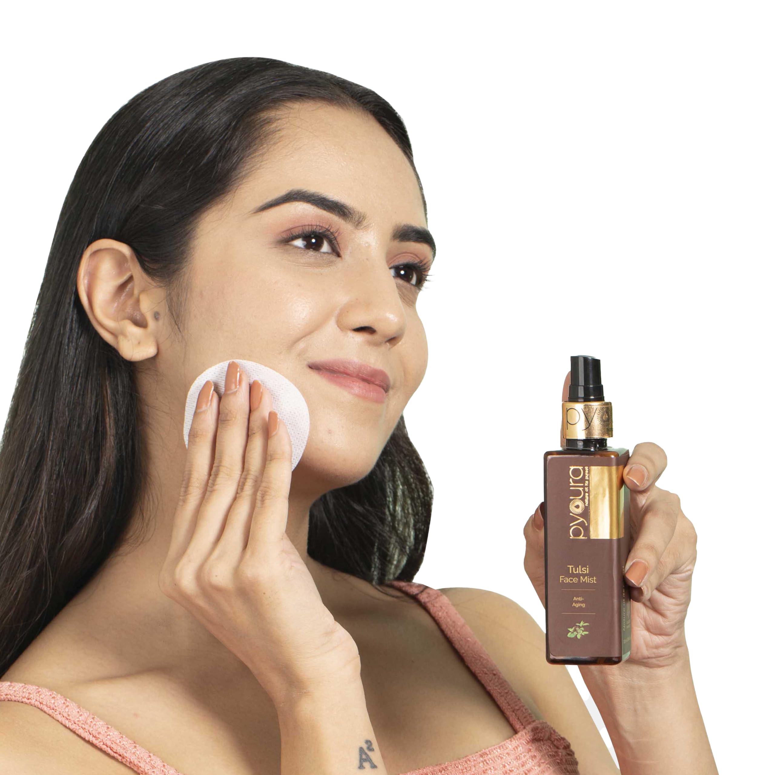 PYOURA Tulsi Anti-Wrinkle Face Mist 100ml - Natural Anti-Aging Serum & Toner for Glowing Skin, Pore Tightening, Hydration - For Dry, Oily & Combination Skin - Perfect for Daily Skincare Routine & On-the-Go Refreshment