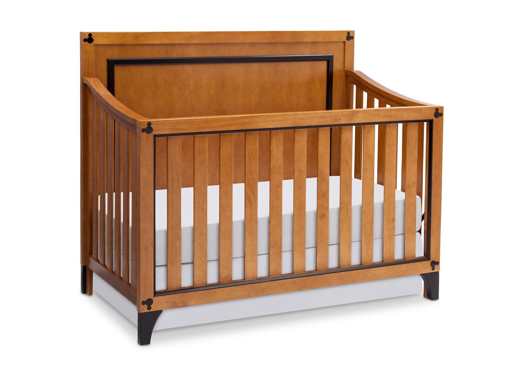 Disney Mickey Mouse 4-in-1 Convertible Baby Crib - Nursery Bed with Toddler Rail & Changing Table | Perfect for Newborns to Toddlers