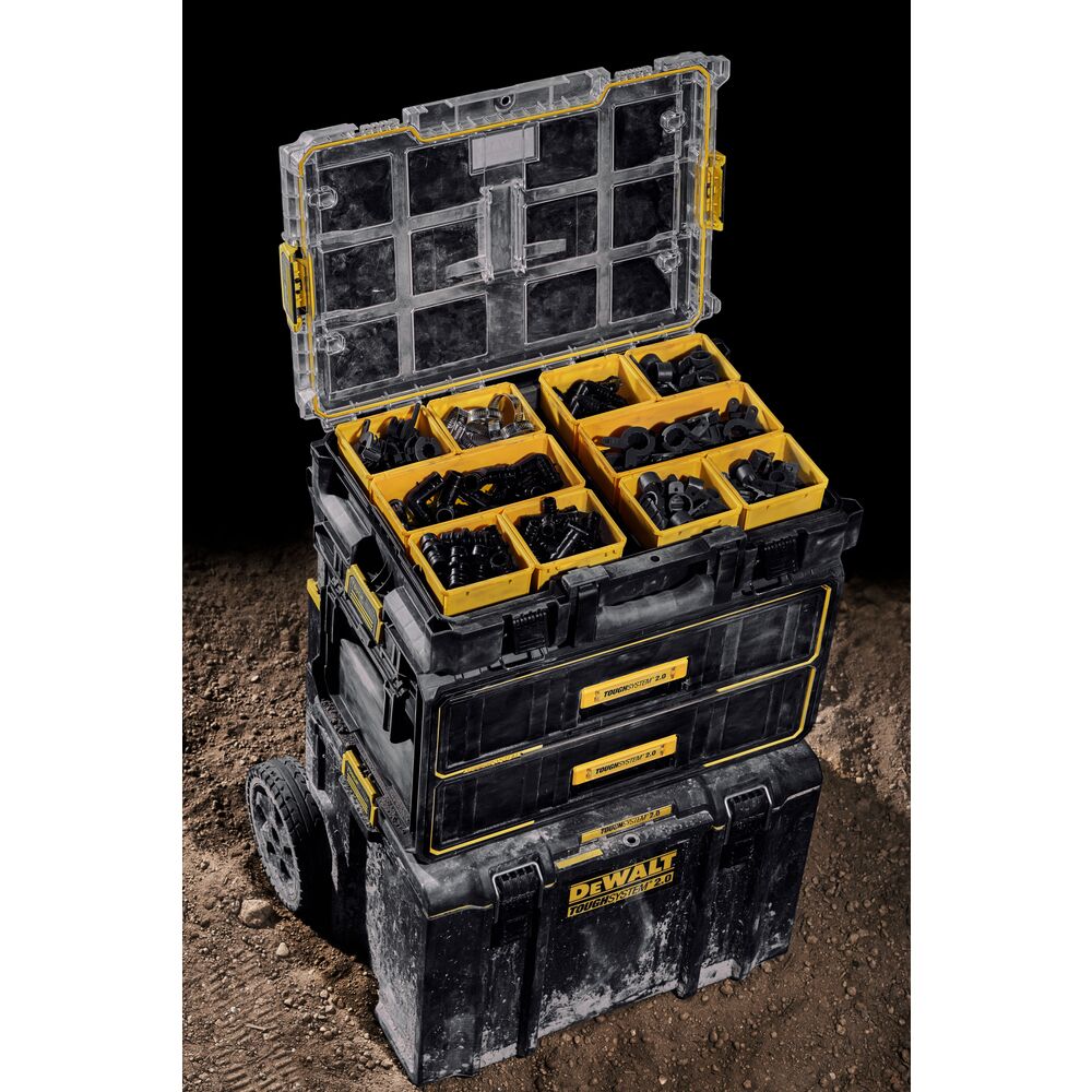 DeWALT DWST08040 ToughSystem 2.0 Full Size Tool Organizer with IP65 Waterproof Rating - Perfect for Construction Sites, Workshops & Outdoor Job Storage