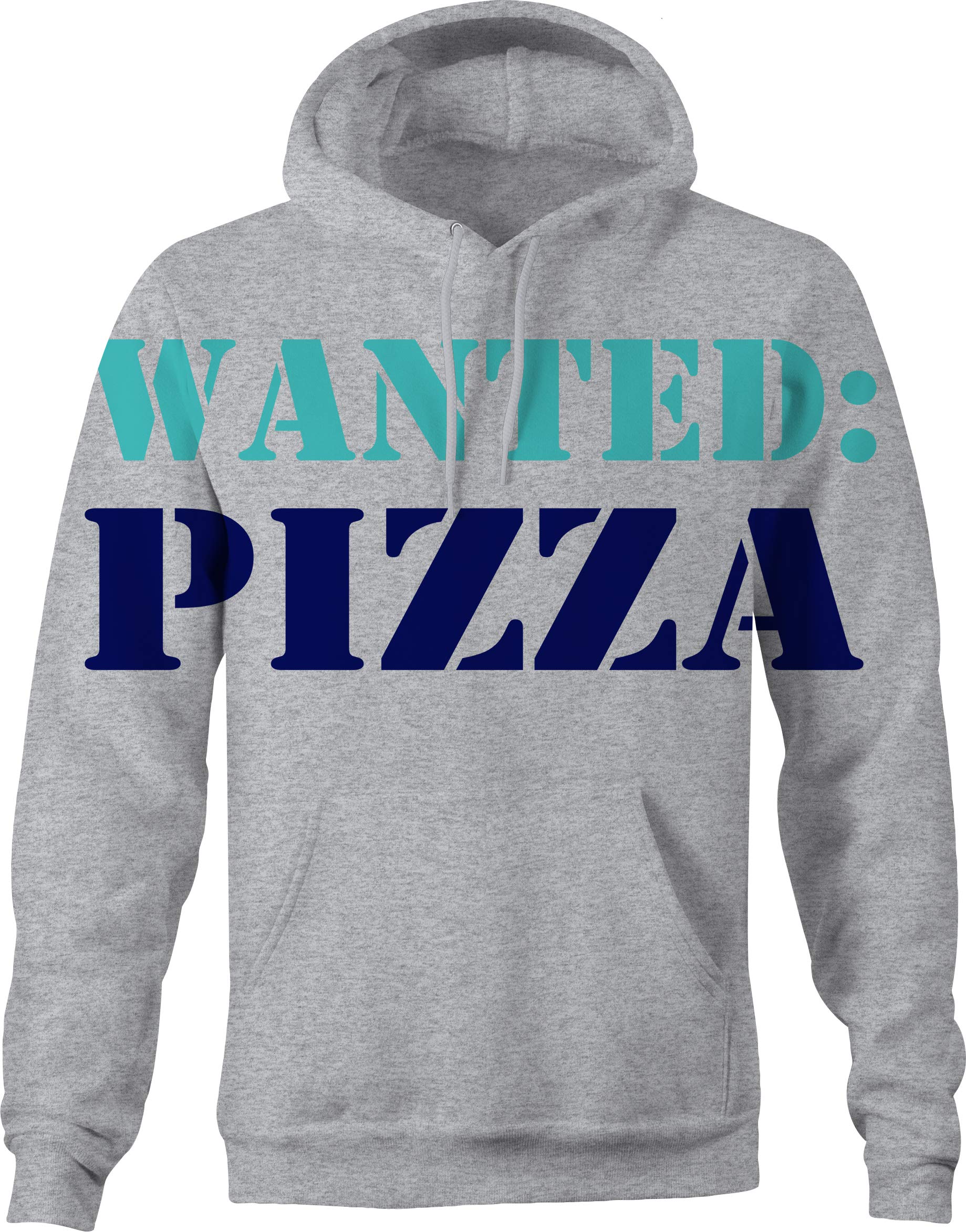 Men's Pizza Junk Food Graphic Sweatshirt - Small Gray Comfortable Pullover Hoodie for Casual Wear, Gaming & Fast Food Lovers