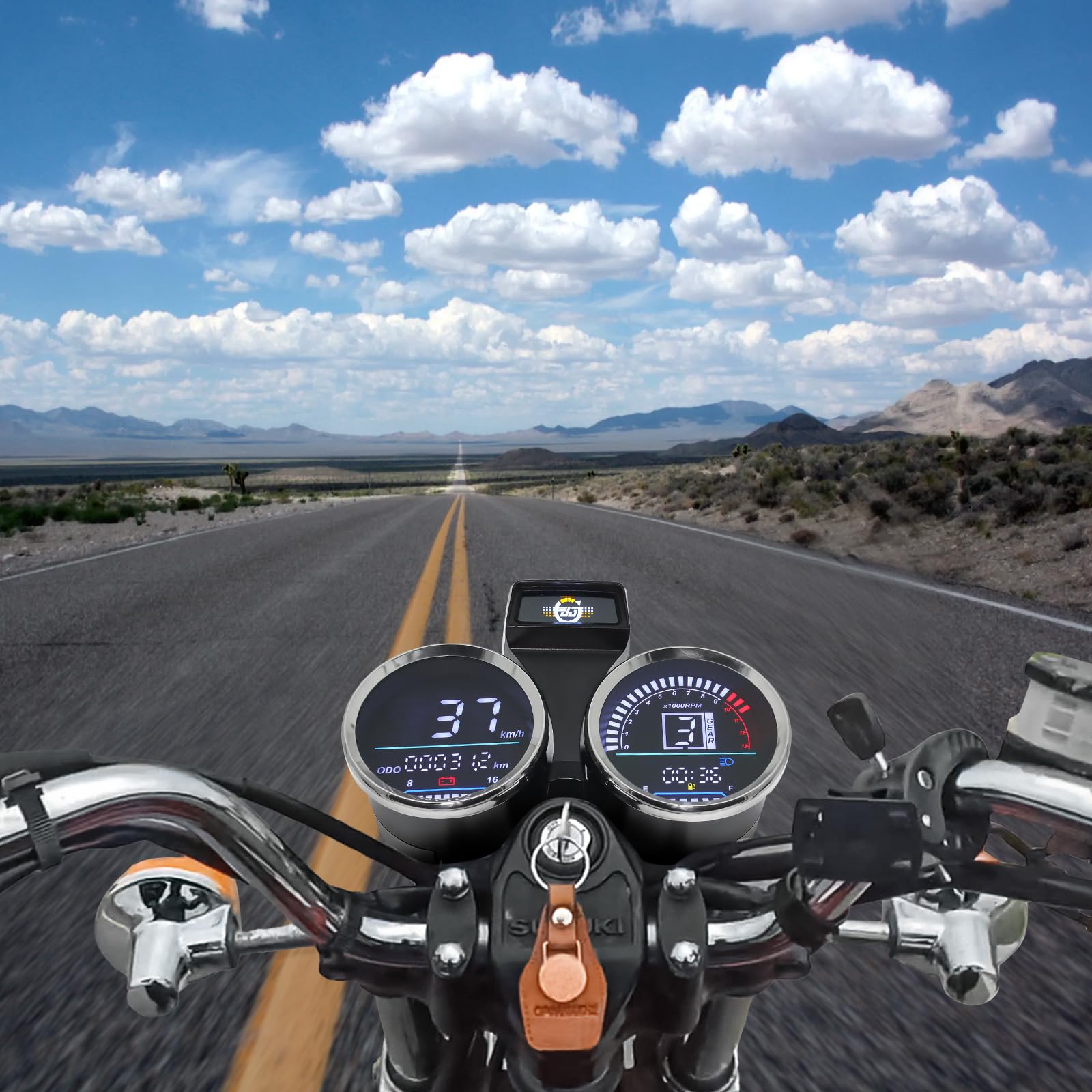 Digital Motorcycle Speedometer with Tachometer & Odometer - for Suzuki GN 125 - Ride Tracking & Performance Monitoring