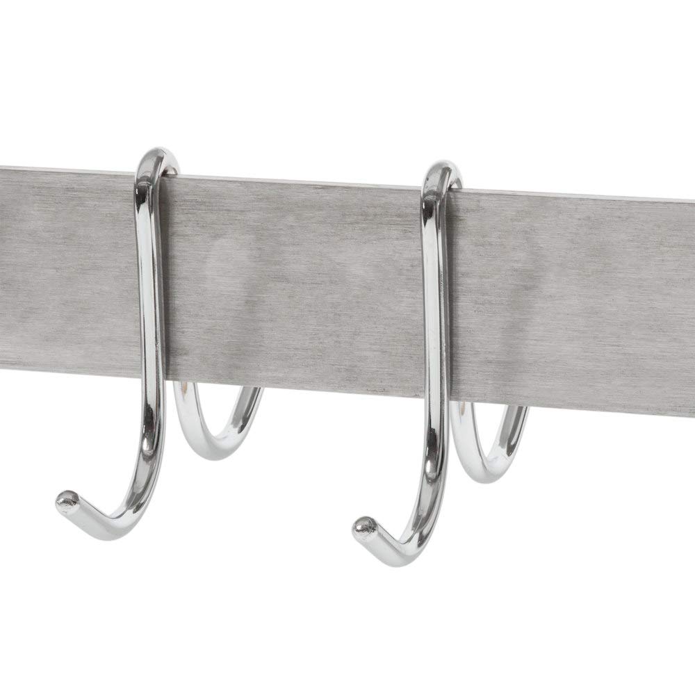 TableTop King 15x60 Inch Stainless Steel Wall Mounted Kitchen Pot Rack with Storage Shelf & 18 Galvanized Hooks - Space Saving Cookware Organizer for Small Kitchens, Restaurants & Home Use