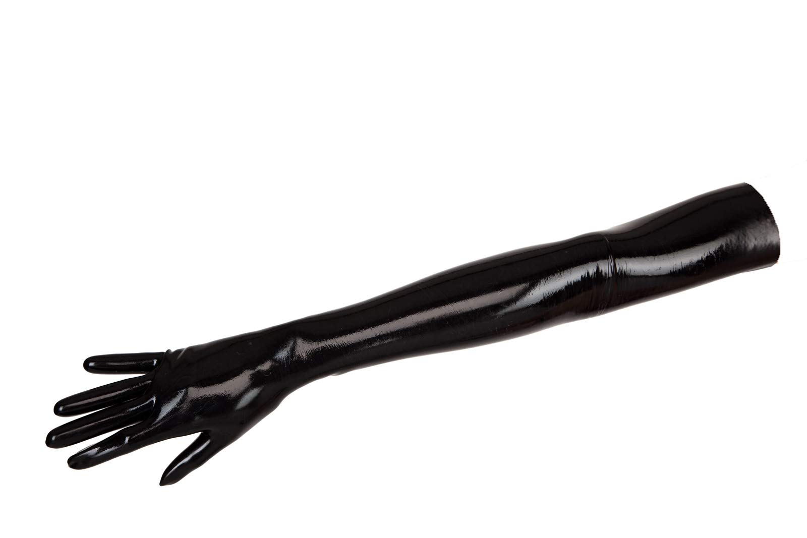 Elegant Black Latex Long Gloves for Women - Small Size, Perfect for Cosplay, Evening Parties & Fashion Outfits