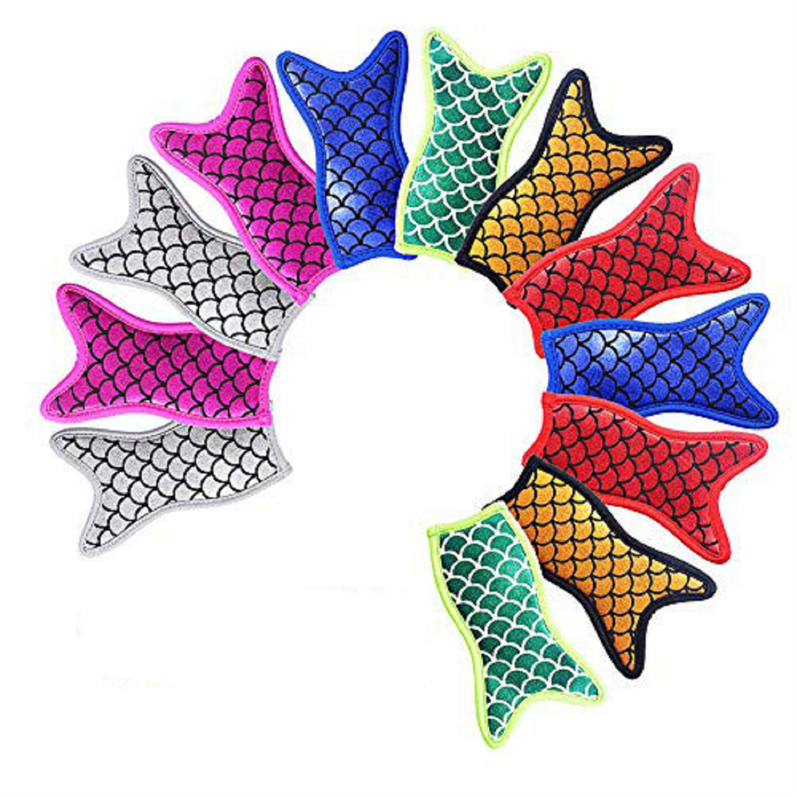 12 Pack Neoprene Anti-Freeze Mermaid Popsicle Holders - Reusable Ice Pop Sleeves & Freezer Pop Bags for Kids, Summer Treats, Beach Parties and Poolside Snacks