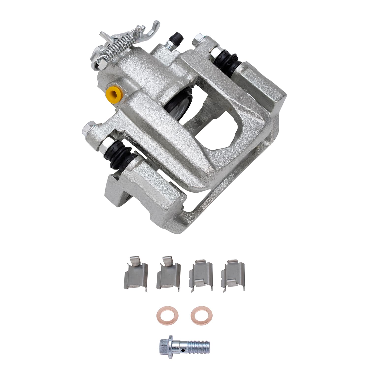 Detroit Axle Rear Right Brake Caliper Replacement for 2008-2012 Chrysler Town & Country, Dodge Grand Caravan 2009-2012, VW Routan 2012, Ram C/V - Passenger Side Disc Brake Caliper with Bracket - Perfect for DIY Car Repairs & Brake System Maintenance