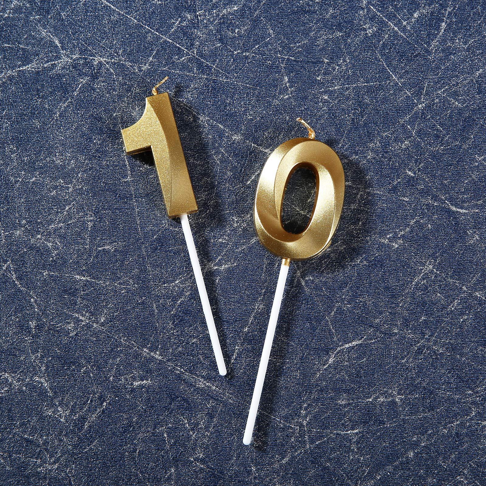 Gold Number 10 Cake Topper Candles - 10th Birthday Party Decorations for Cakes, Cupcakes & Celebration Decor | Perfect for Milestone Birthdays, Anniversaries & Special Occasions