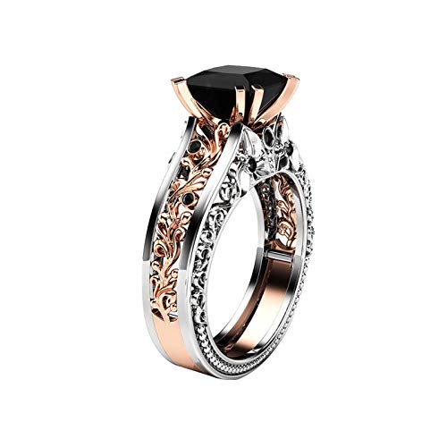 Elegant Floral Rose Gold Wedding Ring for Women - Fashionable Engagement Ring with Simulated Diamonds | Perfect for Bridal, Anniversary & Special Occasions