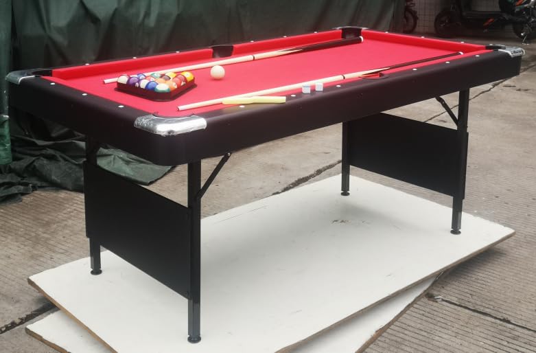 5.5ft, 6ft & 7ft Portable Foldable Billiard Pool Table Set with Balls, Cues, Chalks & Brush - Multi-Game Family Entertainment for Home, Game Room & Office