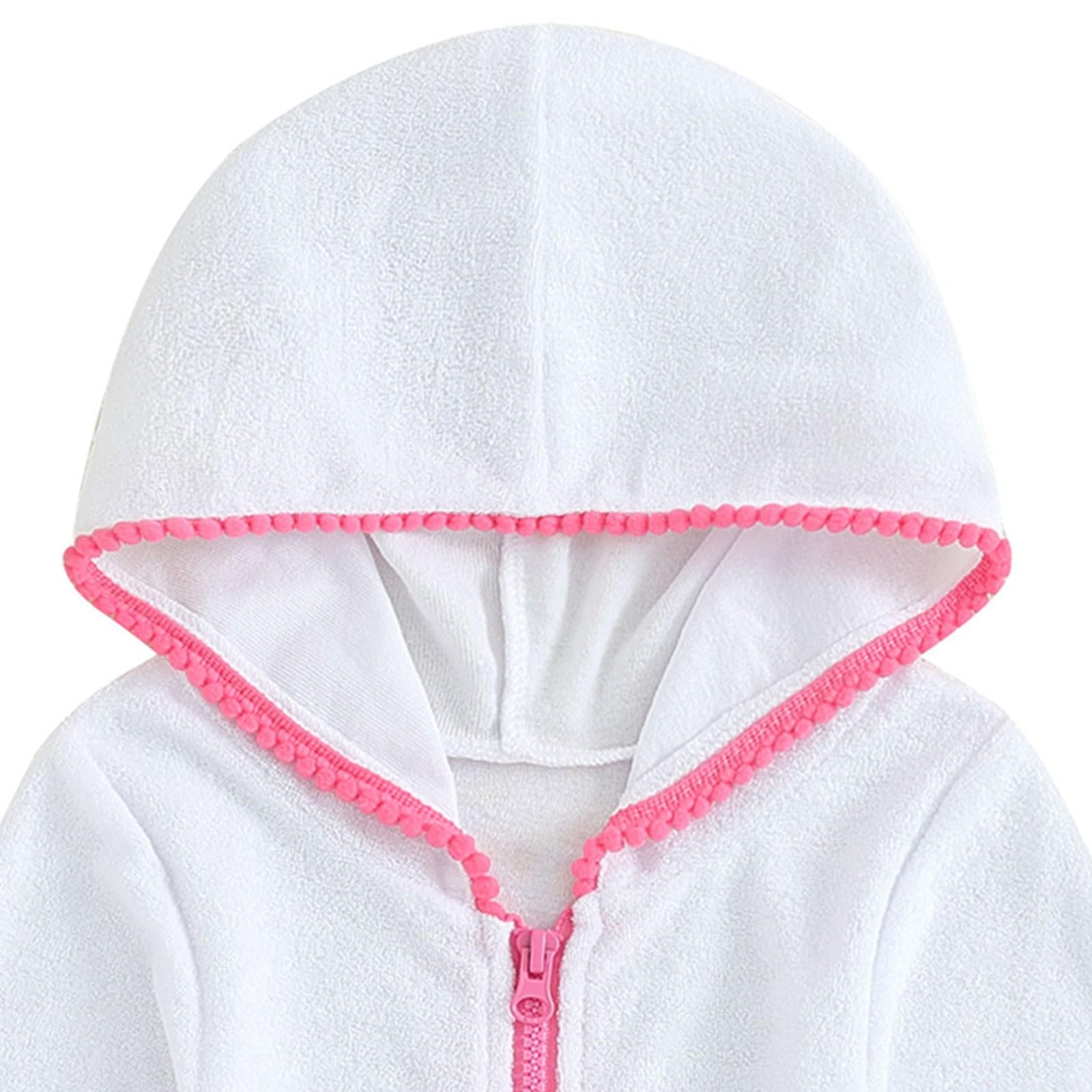 Kids Toddler Swim Cover Up - Terry Cloth Zip Up Bathing Suit Robe for Girls | Pool, Beach & Water Park Wear