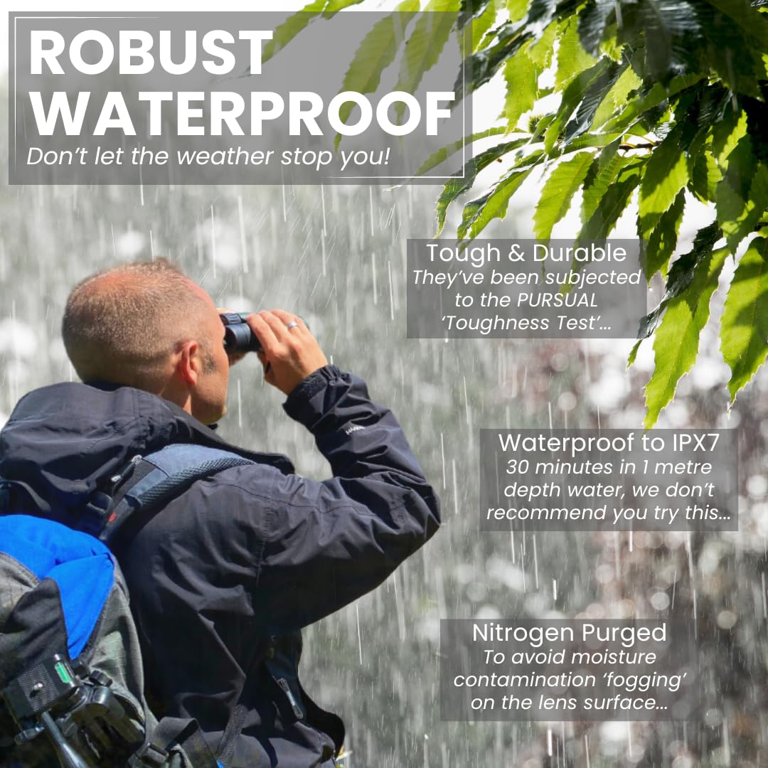 **PURSUAL 10x42 Compact Binoculars for Adults - High Power, Lightweight & Waterproof - Crisp, Clear Images for Bird Watching, Hiking, Hunting, Concerts, Travel & Outdoor Adventures - Perfect for Nature Enthusiasts & Sports Events**
