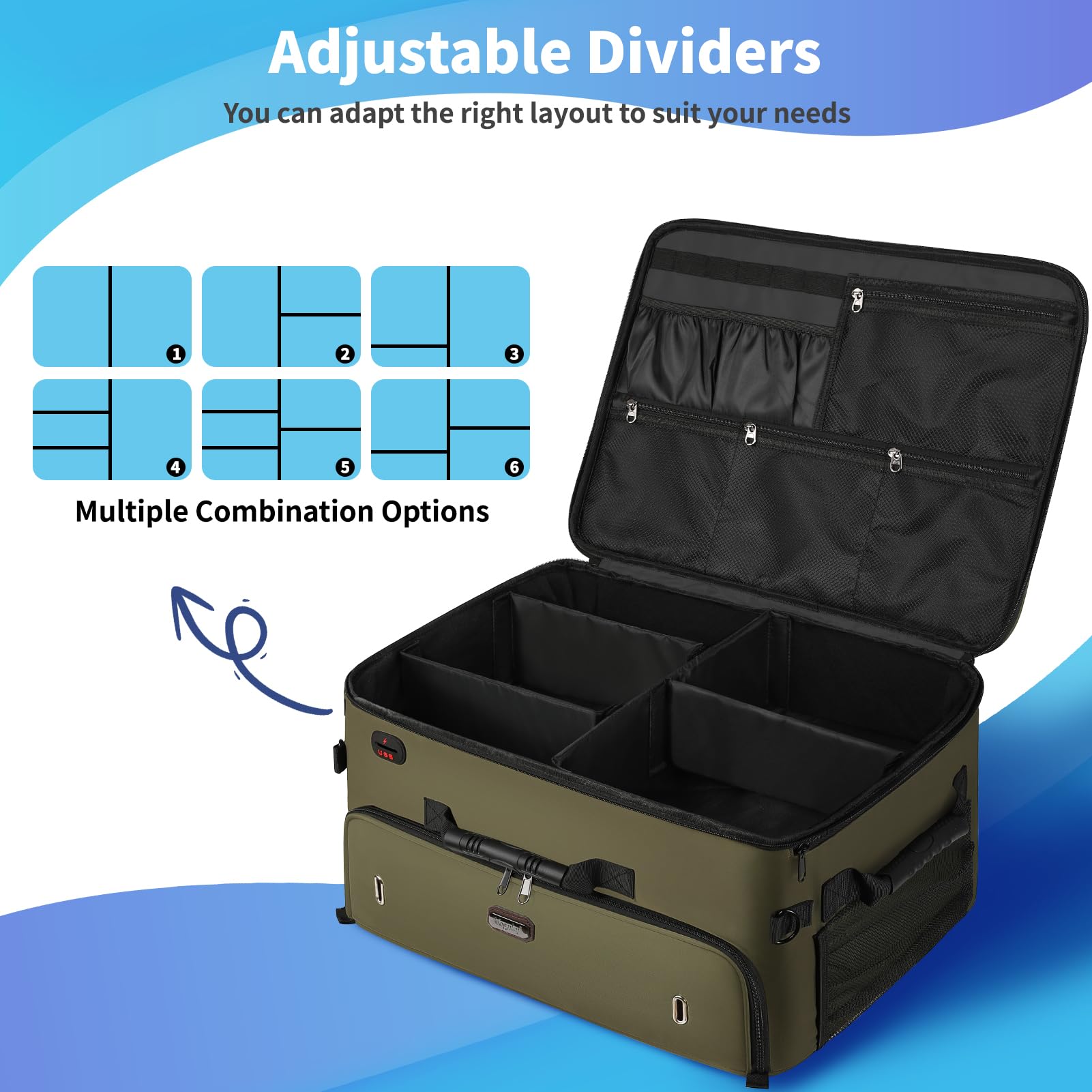 Mogplof Extra Large 2 Layer Golf Trunk Organizer - Water-Resistant Car Storage for Golf Shoes, Balls, Tees & Accessories (20