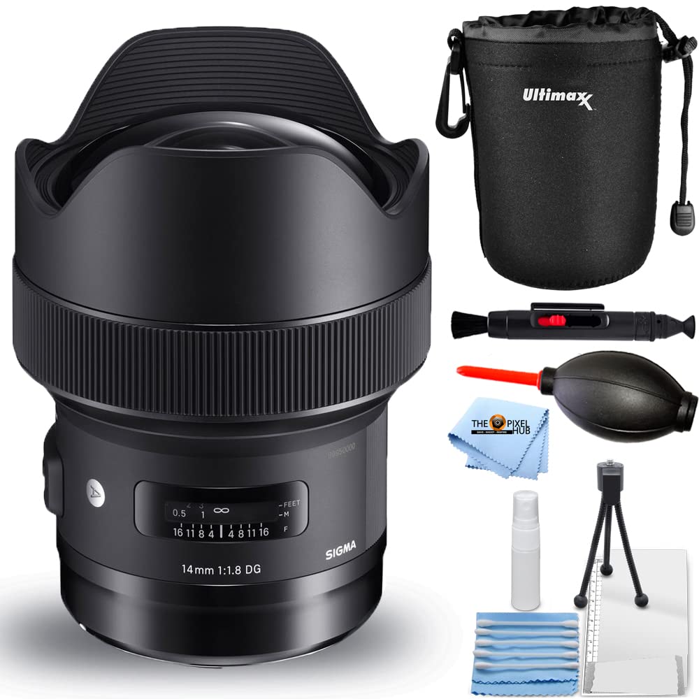 Sigma 14mm f/1.8 DG HSM Art Lens for Leica L Mount - Ultra Wide Angle Prime Lens with Lens Pouch, Cleaning Pen, Blower & Microfiber Cloth - Perfect for Landscape, Astro & Architectural Photography