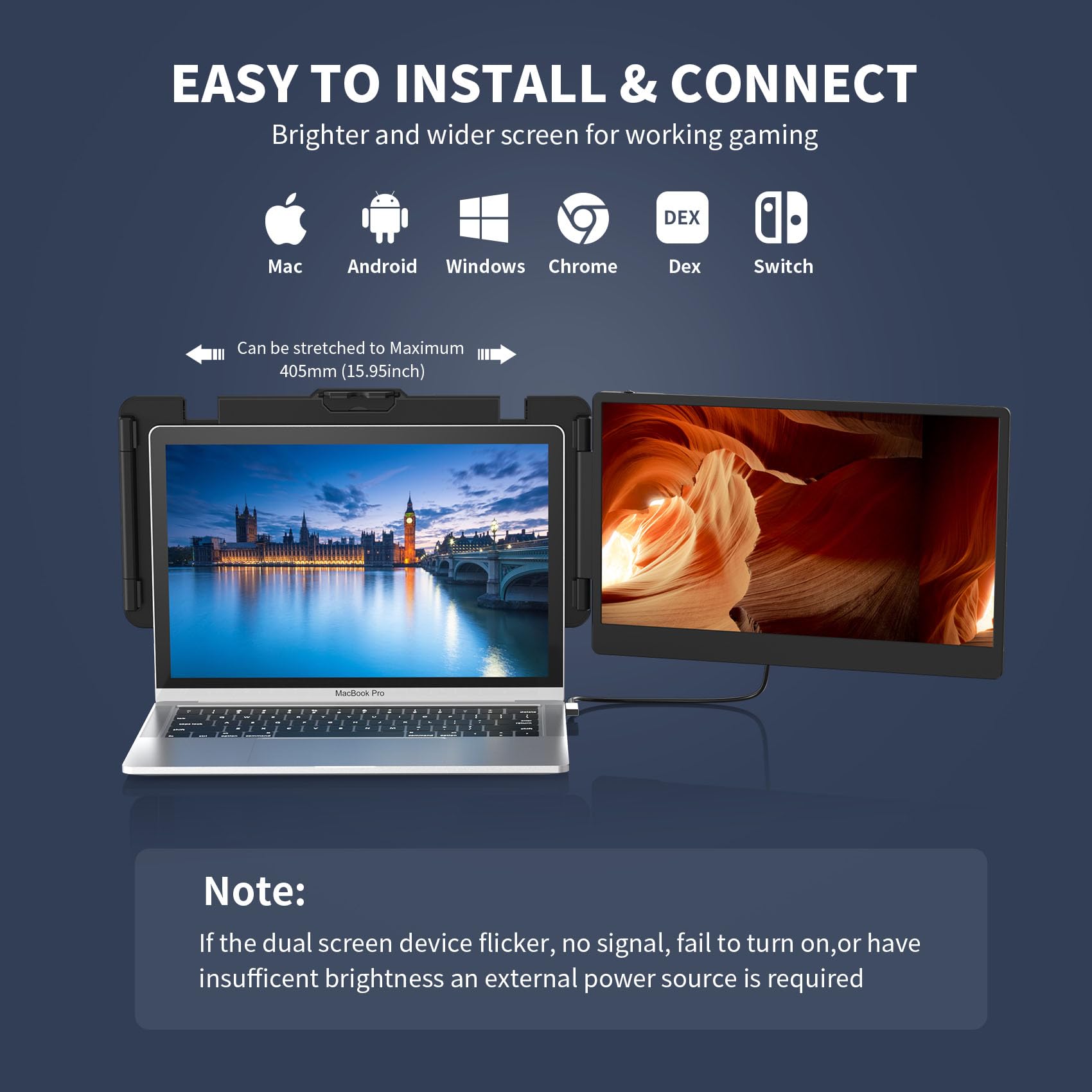 14in FHD 1080P IPS Portable Monitor for Laptops 13-17.3