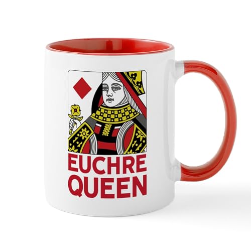 White/Red Inside - Euchre Queen Mugs
