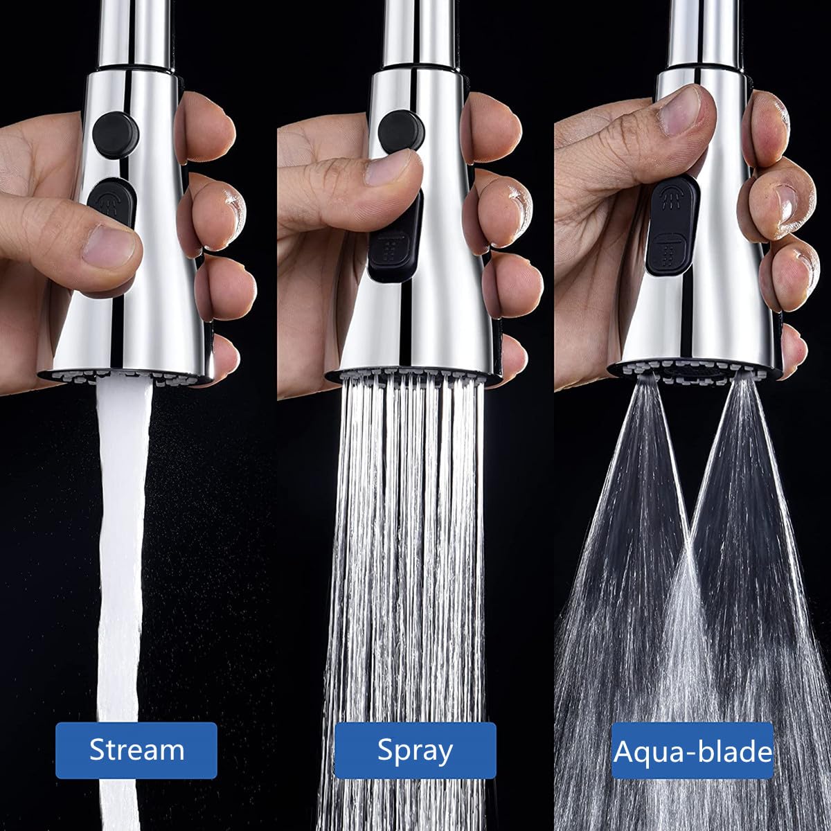 3 Mode Kitchen & Bathroom Tap Aerator - Anti-Splash Shower Head with 9 Adapters (Silver) | Perfect for Water Conservation & Gentle Rinsing in Sinks, Dishes & Handwashing