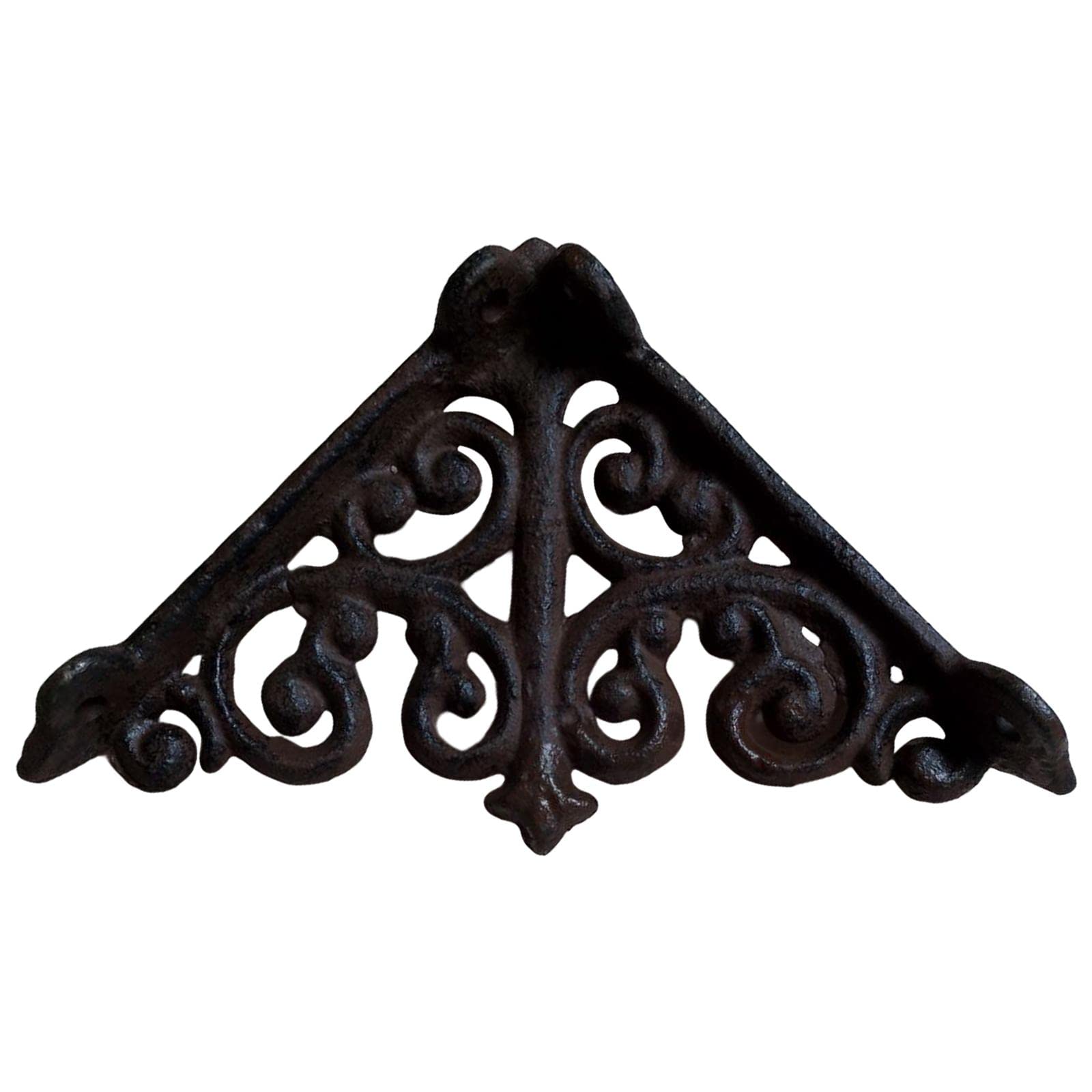 Heavy Duty Cast Iron Shelf Brackets - Right Angle Shelving Bracket Support for Floating Shelves, Wall Mounted Shelves, and Bookcases - Rustic Industrial Style Home Decor Hardware for Kitchen, Garage, and Office Organization