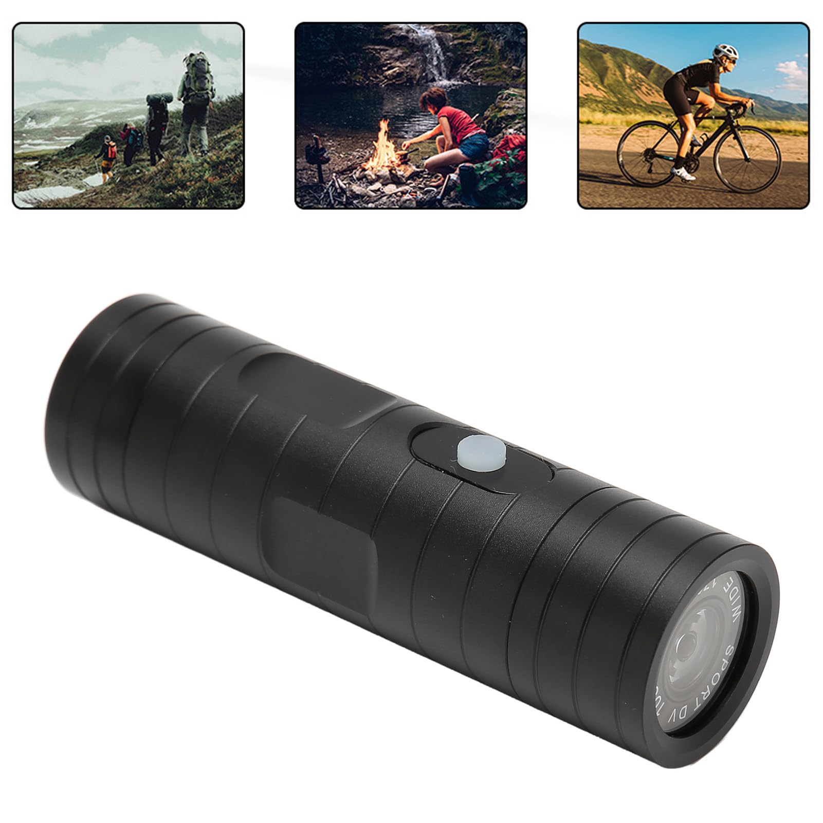 PUSOKEI 1080P Waterproof Motorcycle Helmet Camera - LED Light Bike Video Camera, Mini Sports Action Camera for Cycling, Motorcycling & Outdoor Adventures