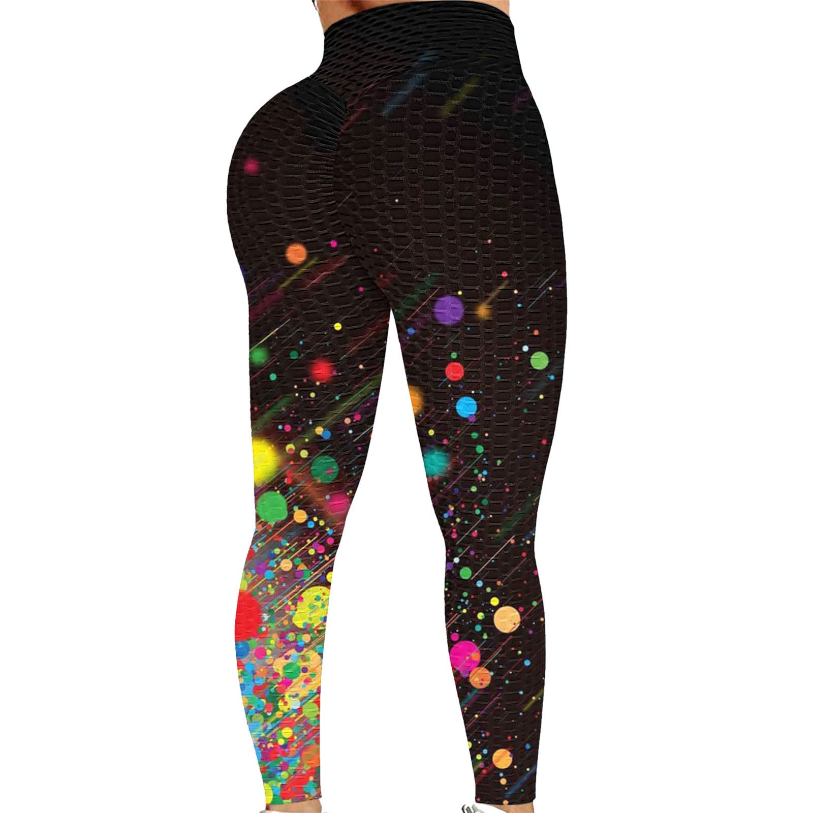 Women's High Waist Yoga Pants - Bubble Print Compression Leggings for Running, Fitness & Workout - Tummy Control & Hip Lifting Design for Gym, Yoga & Everyday Wear