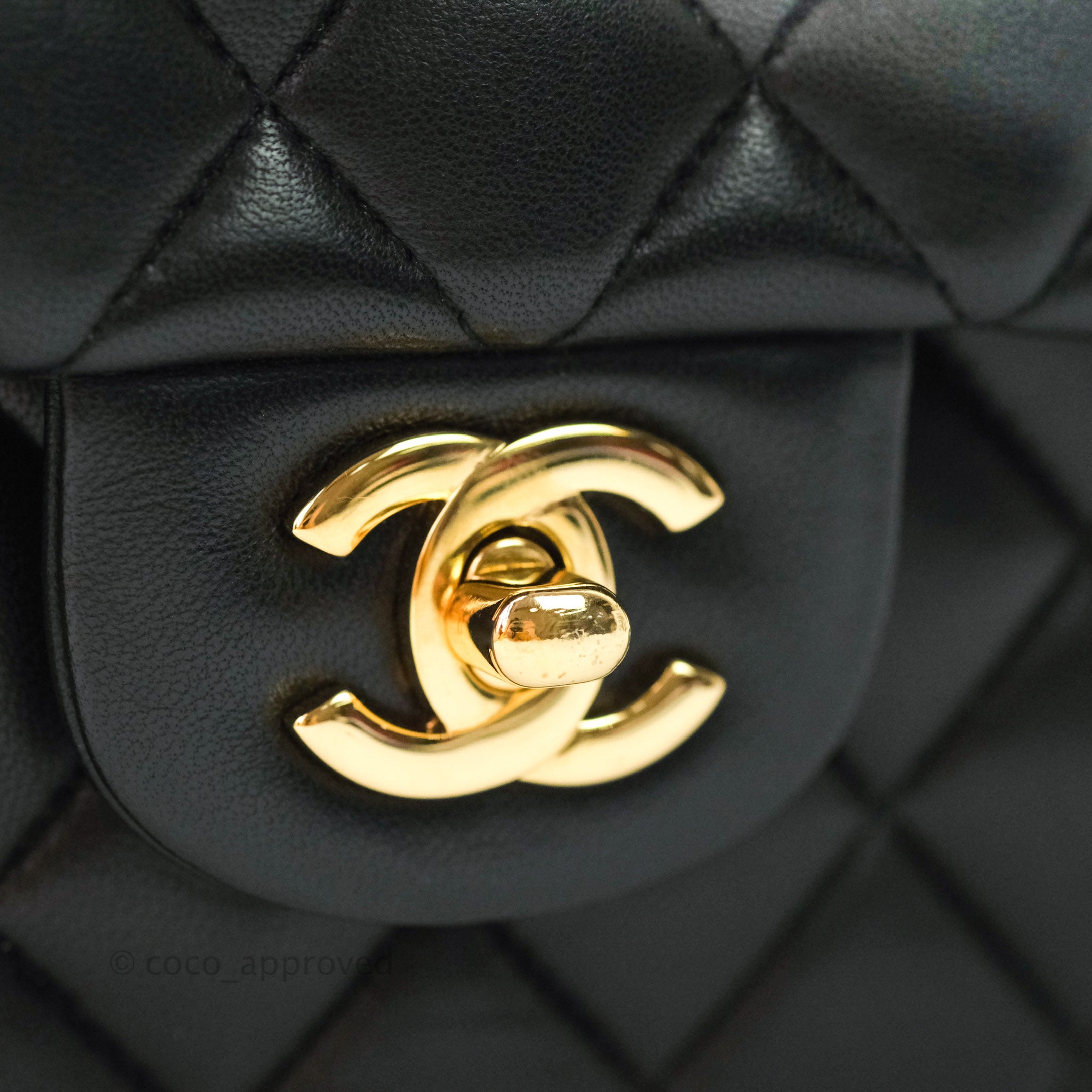 Chanel Classic Medium Double Flap Bag Black Lambskin Gold Hardware - Luxury Designer Handbag for Women, Perfect for Work, Evening Events & Special Occasions