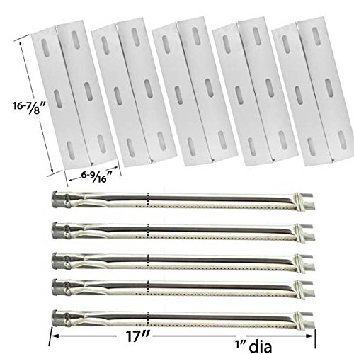 Ducane Gas Grill Replacement Kit - 5 Stainless Steel Burners & Heat Plates for Models 30400040, 30538401 | Durable BBQ Parts for Outdoor Cooking & Grilling