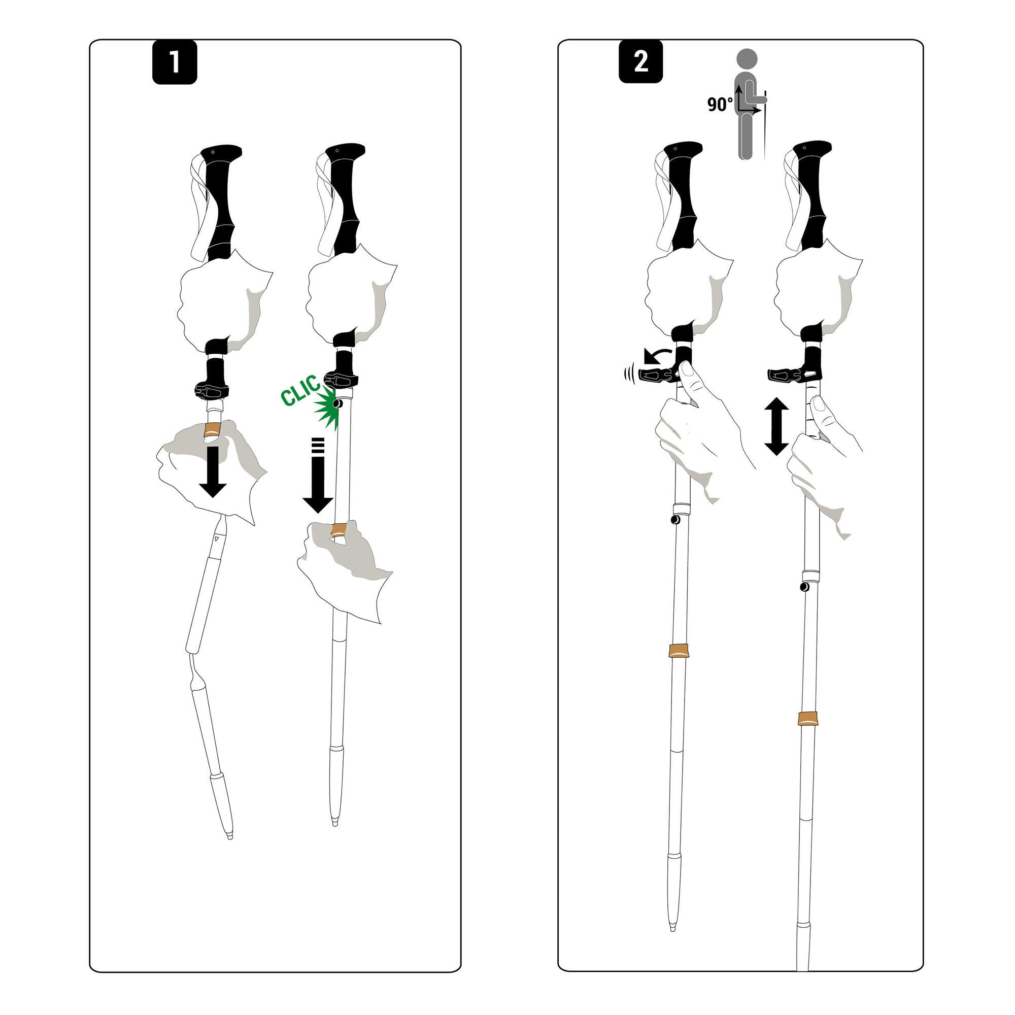 Forclaz MT900 V2 Trekking Poles - Lightweight Aluminum Hiking Sticks with Cork Grips for Men & Women - Perfect for Mountain Climbing, Backpacking & Outdoor Adventures