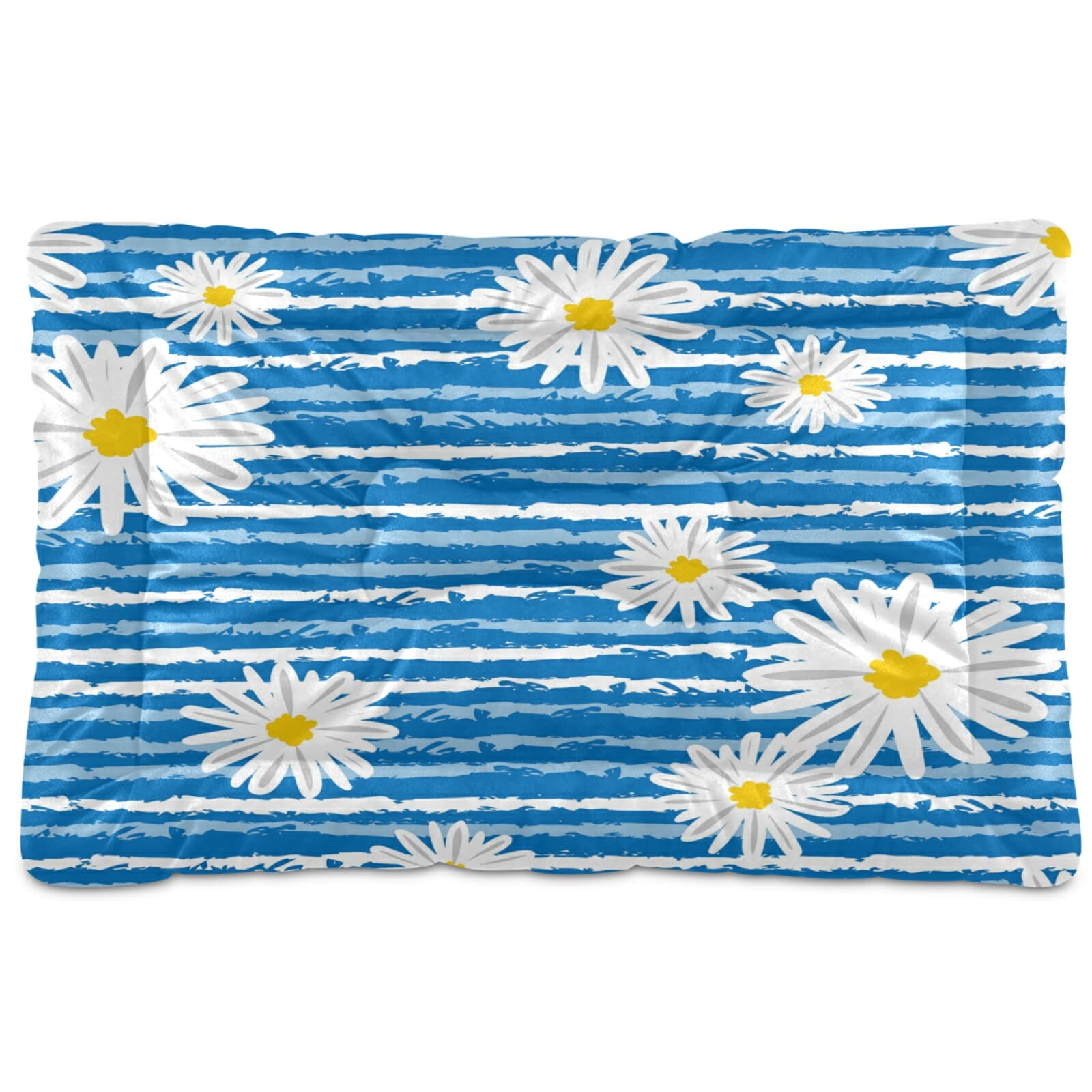 Xigua Fresh Daisies Pet Bed - Ultra Soft Rectangle Dog Bed & Cat Bed for Small to Medium Pets, 24x18 Inch Comfortable Calming Bed | Perfect for Living Room, Bedroom, or Pet Travel