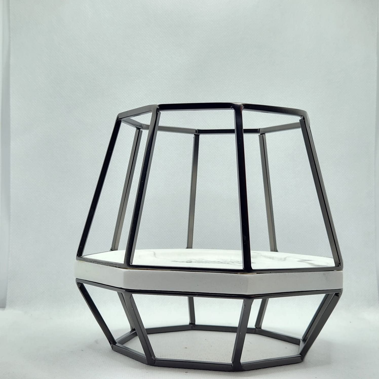 Geometric Pedestal Candle Holder for Bath & Body Works & White Barn 3-Wick Candles - Modern Home Decor for Living Room, Bedroom, or Dining Table (Candle Not Included)