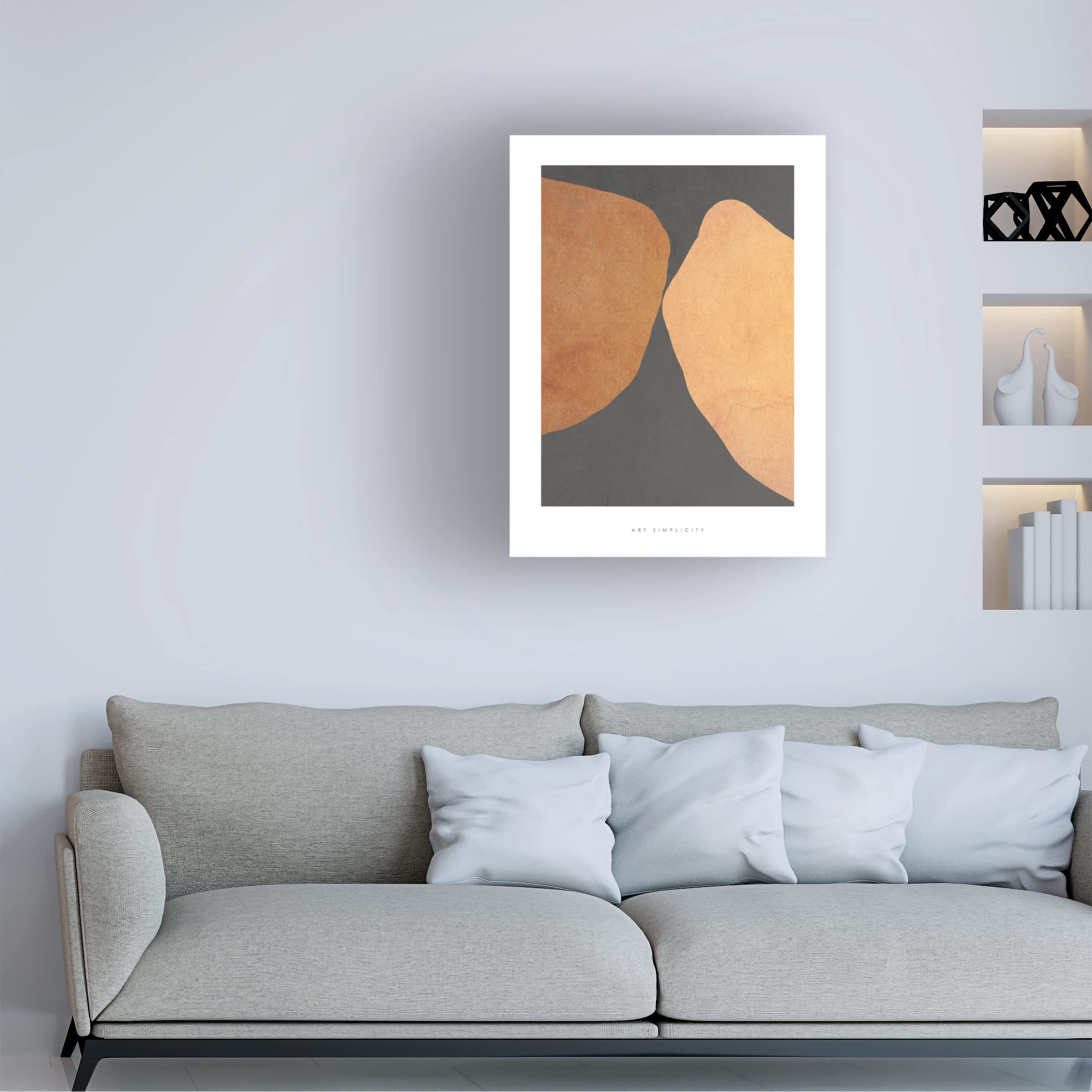 Design Fabrikken 'Art Simplicity 4' Canvas Wall Art Print - Modern Abstract Painting for Living Room, Bedroom & Office Decor
